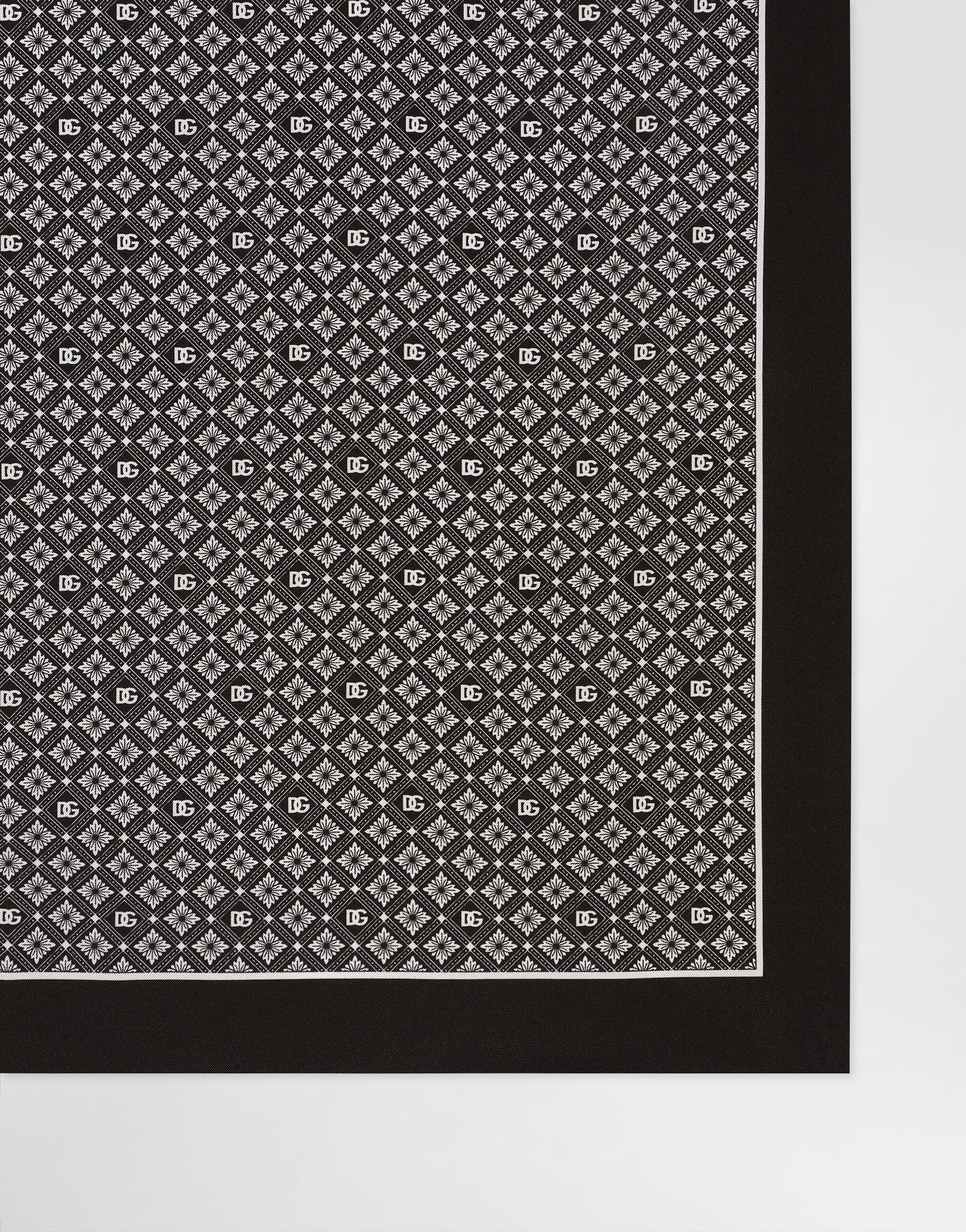 Silk scarf with micro-design and logo print - 2