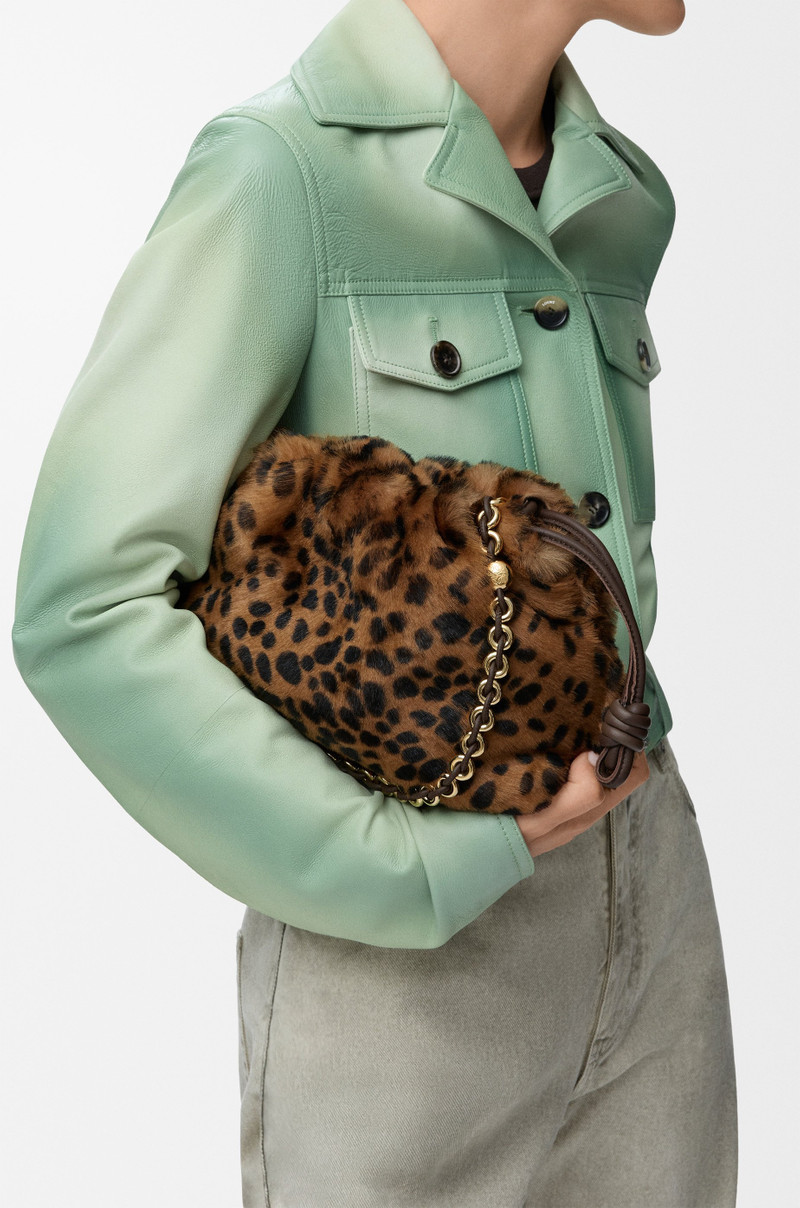 Loewe Medium Flamenco purse in printed shearling outlook