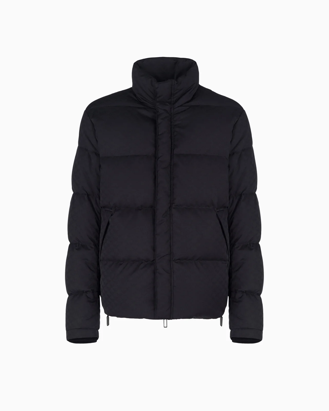 Quilted puffer jacket with all-over jacquard eagle - 1