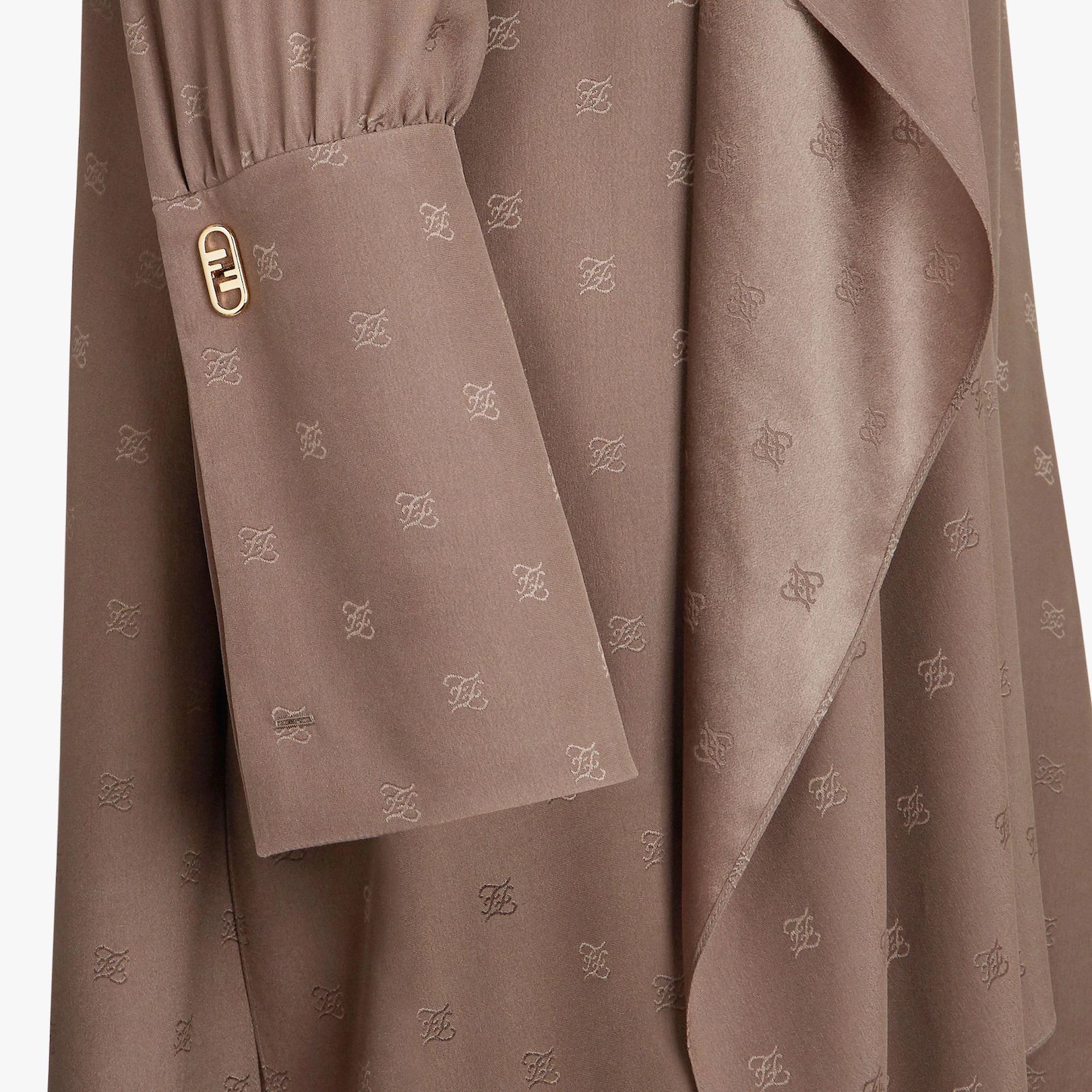 Brown crêpe de Chine dress - 3