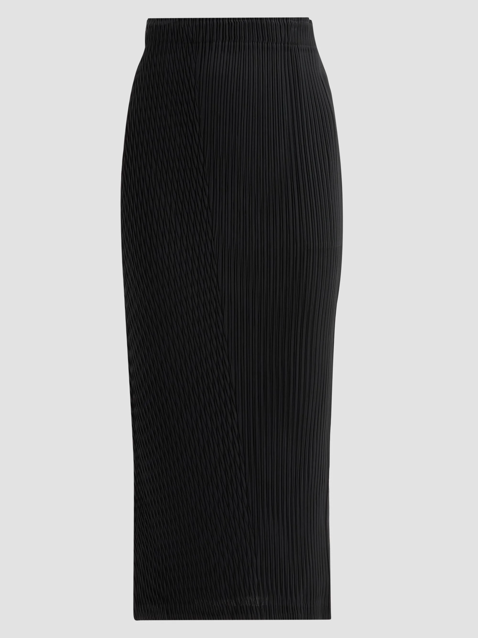 Women's Box Pleats Midi Skirt - Black - 1