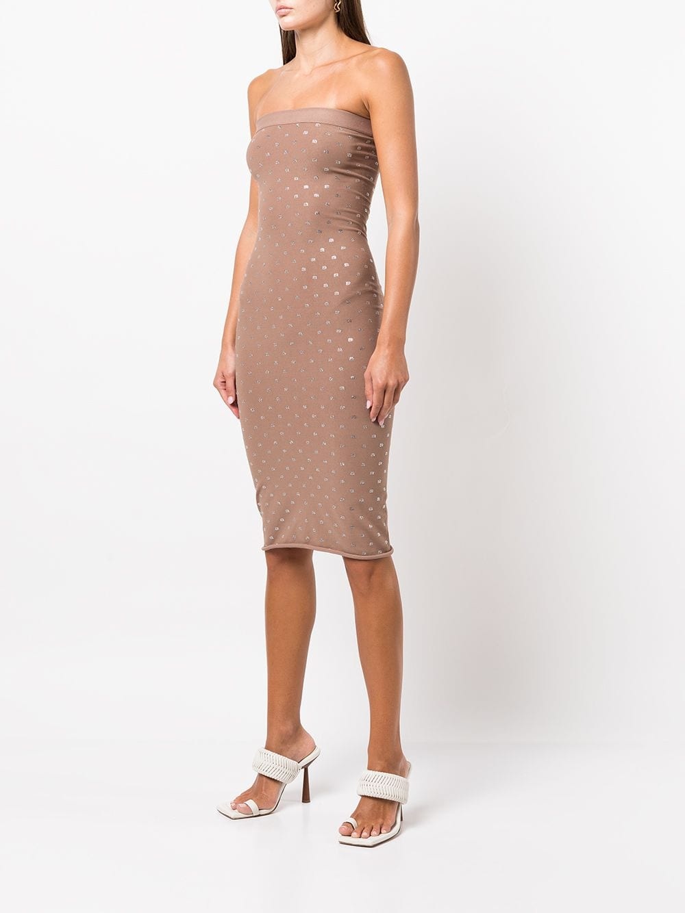 STRAPLESS MIDI DRESS WITH ELASTIC - 3