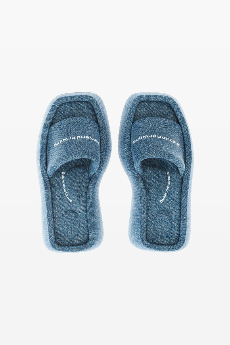 TAJI PLATFORM SANDAL IN WASHED DENIM 5