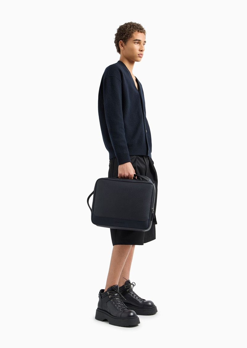 ASV regenerated Saffiano and recycled nylon business bag with shoulder straps 6