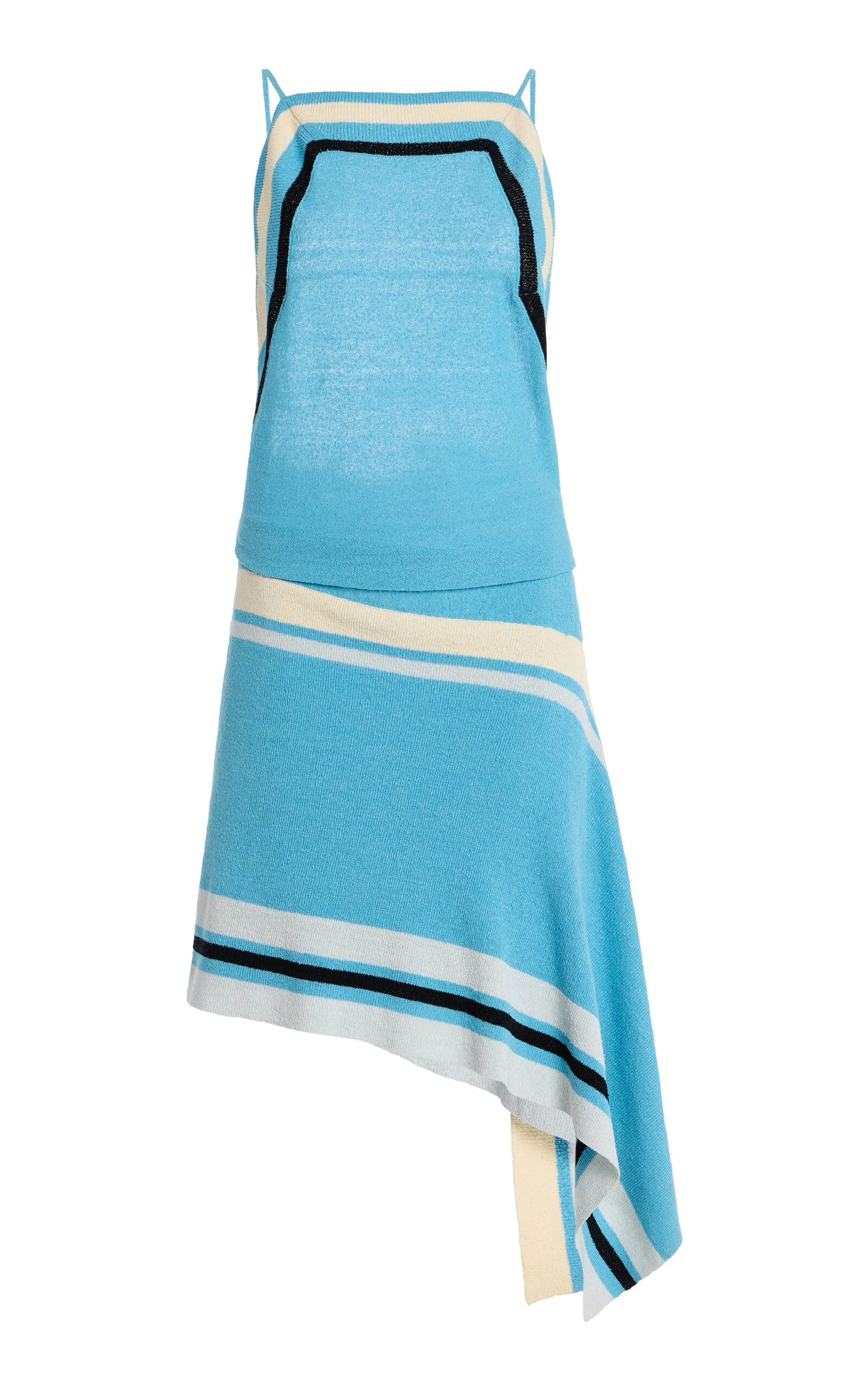 Straccio Knitted Extension Drape Mini Dress blue - 1