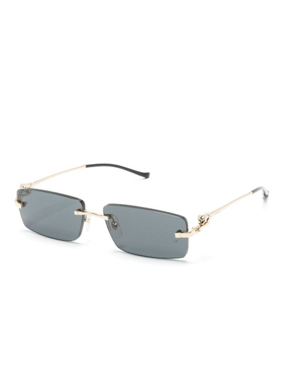 Cartier Panther rectangle-frame sunglasses outlook