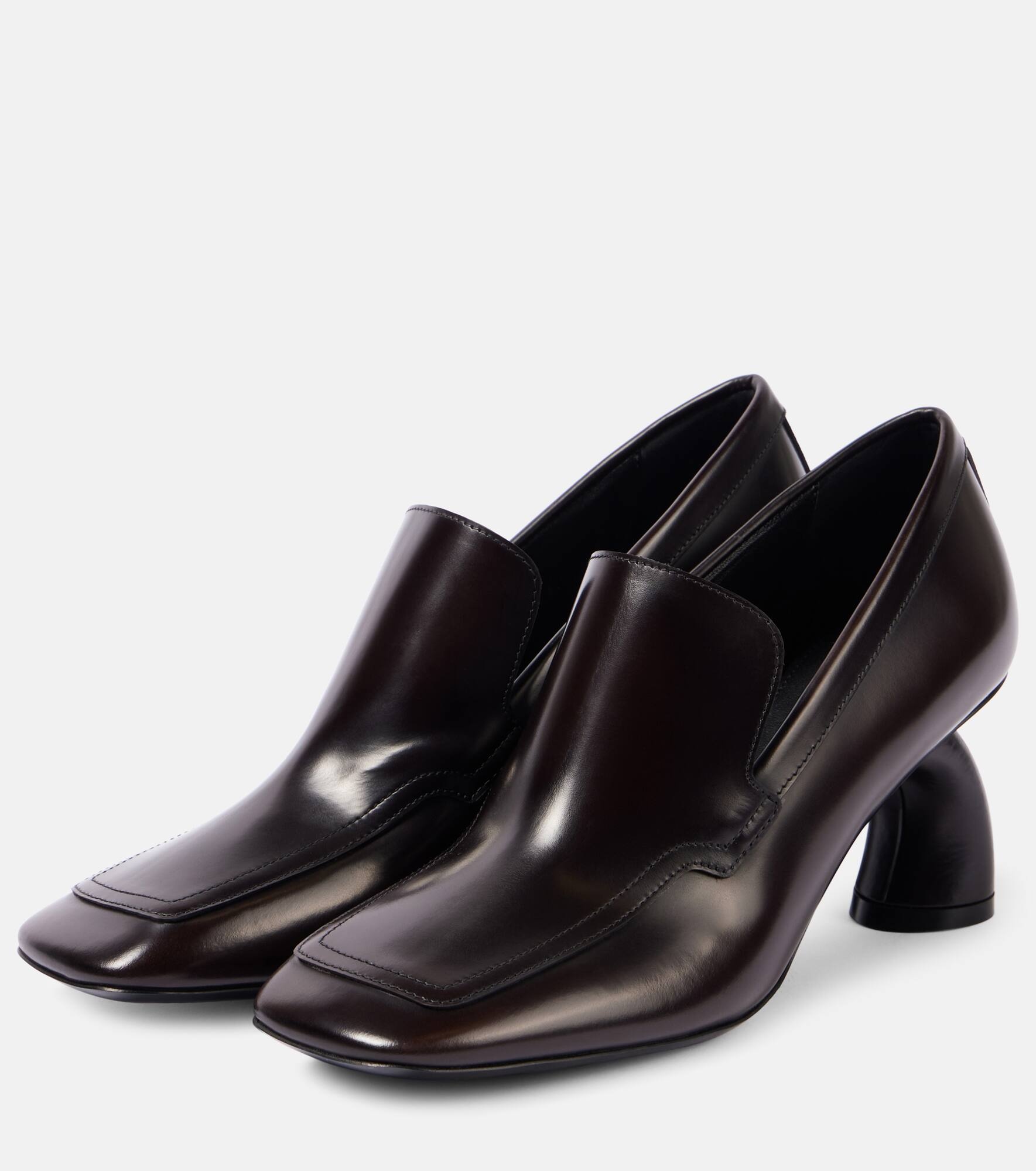 Leather loafer pumps - 4