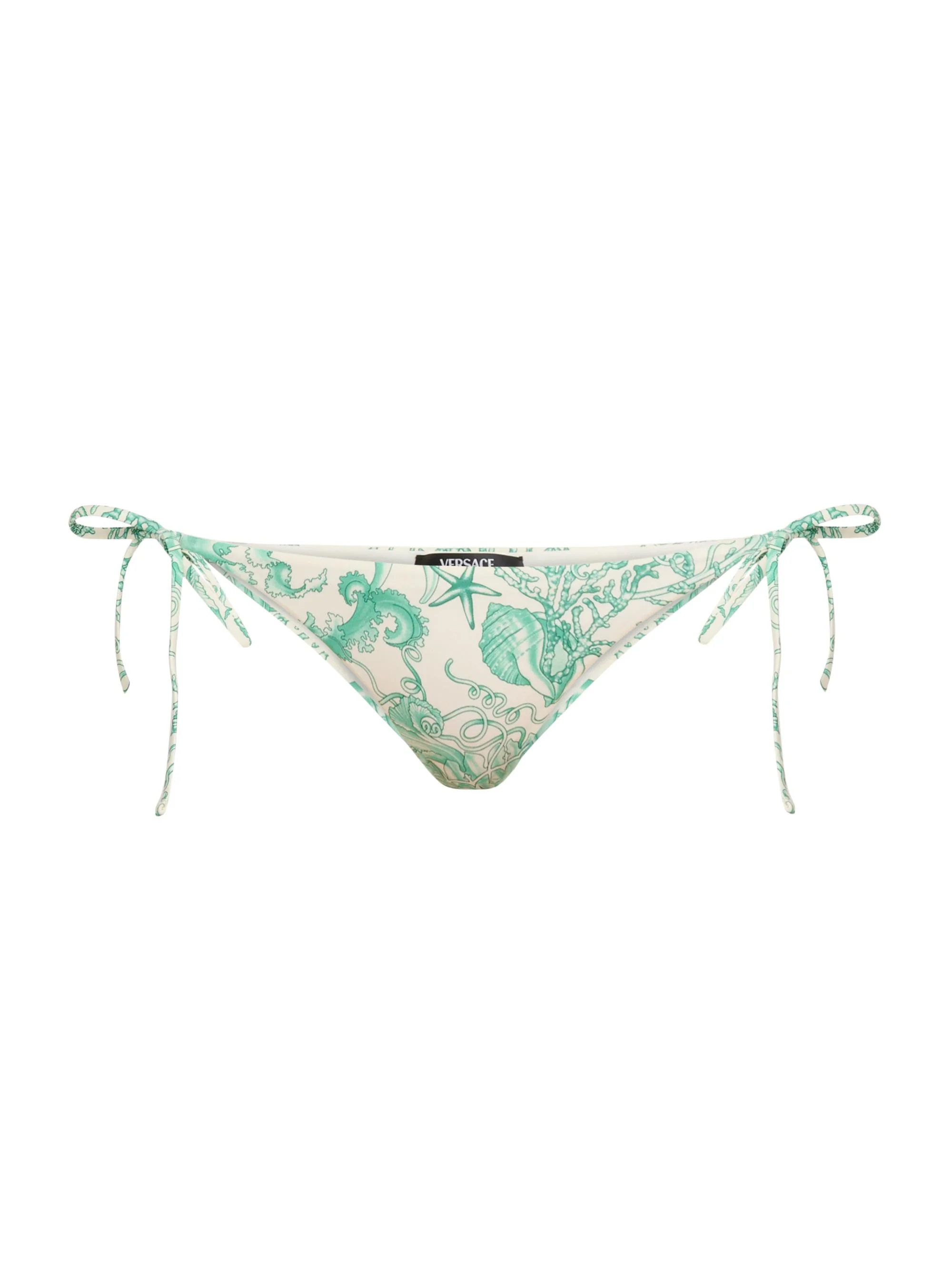Women's Underwater Barocco-Print Bikini Bottom - Eggshell Bright Blue - 1