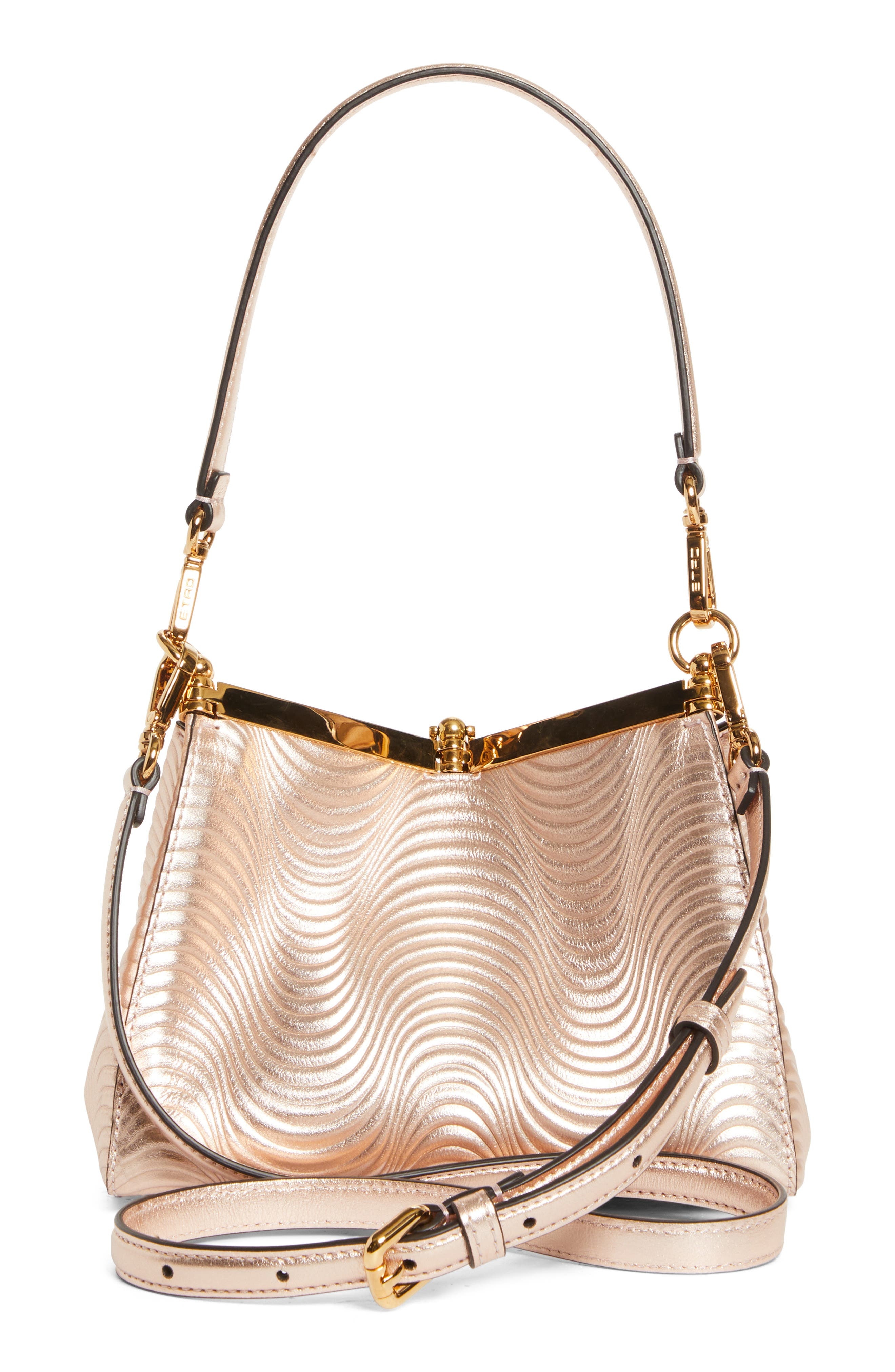 Etro Small Vela Wave Leather Shoulder Bag in M0421 Beige at Nordstrom - 4