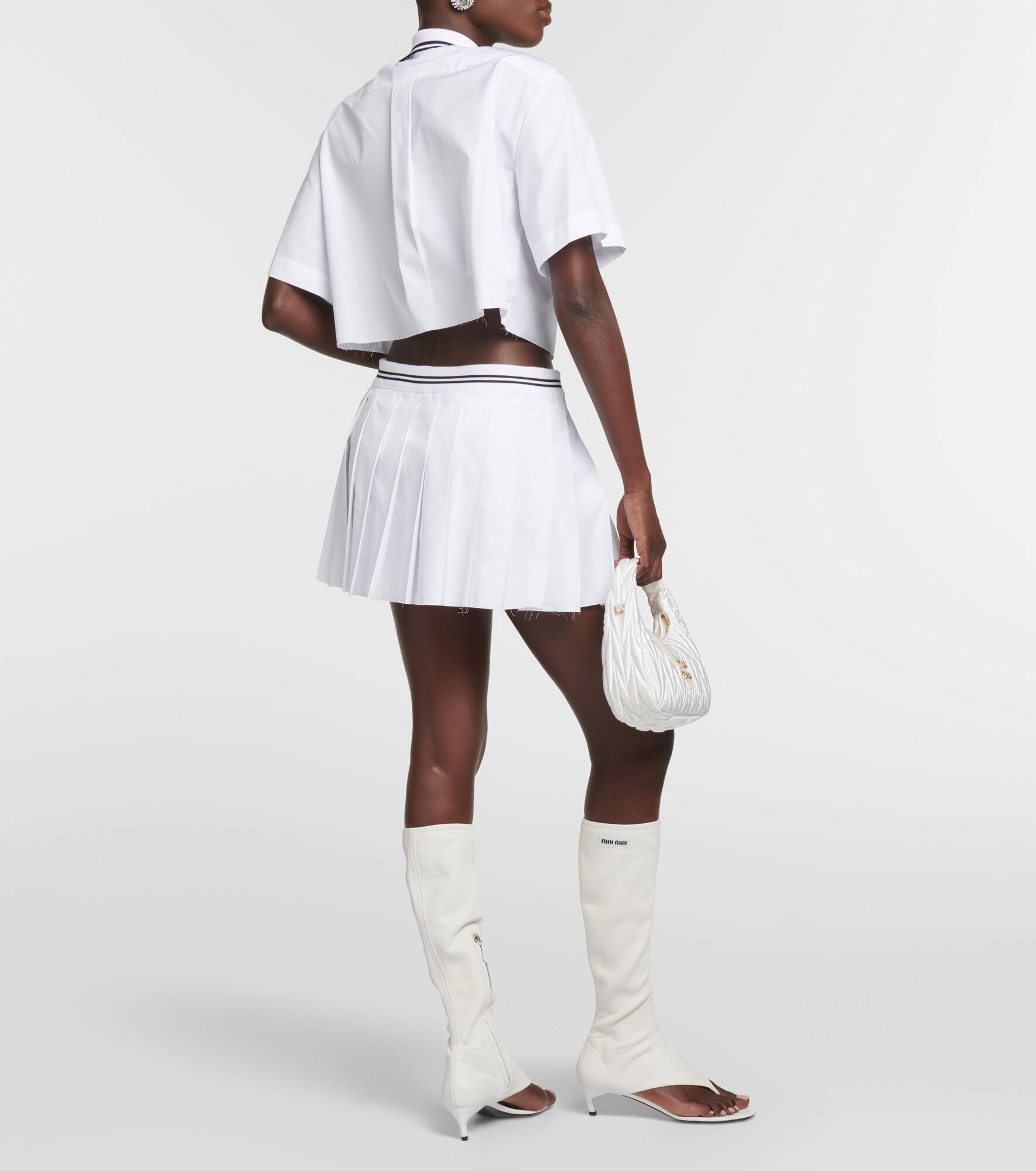 Logo cotton poplin cropped shirt - 3