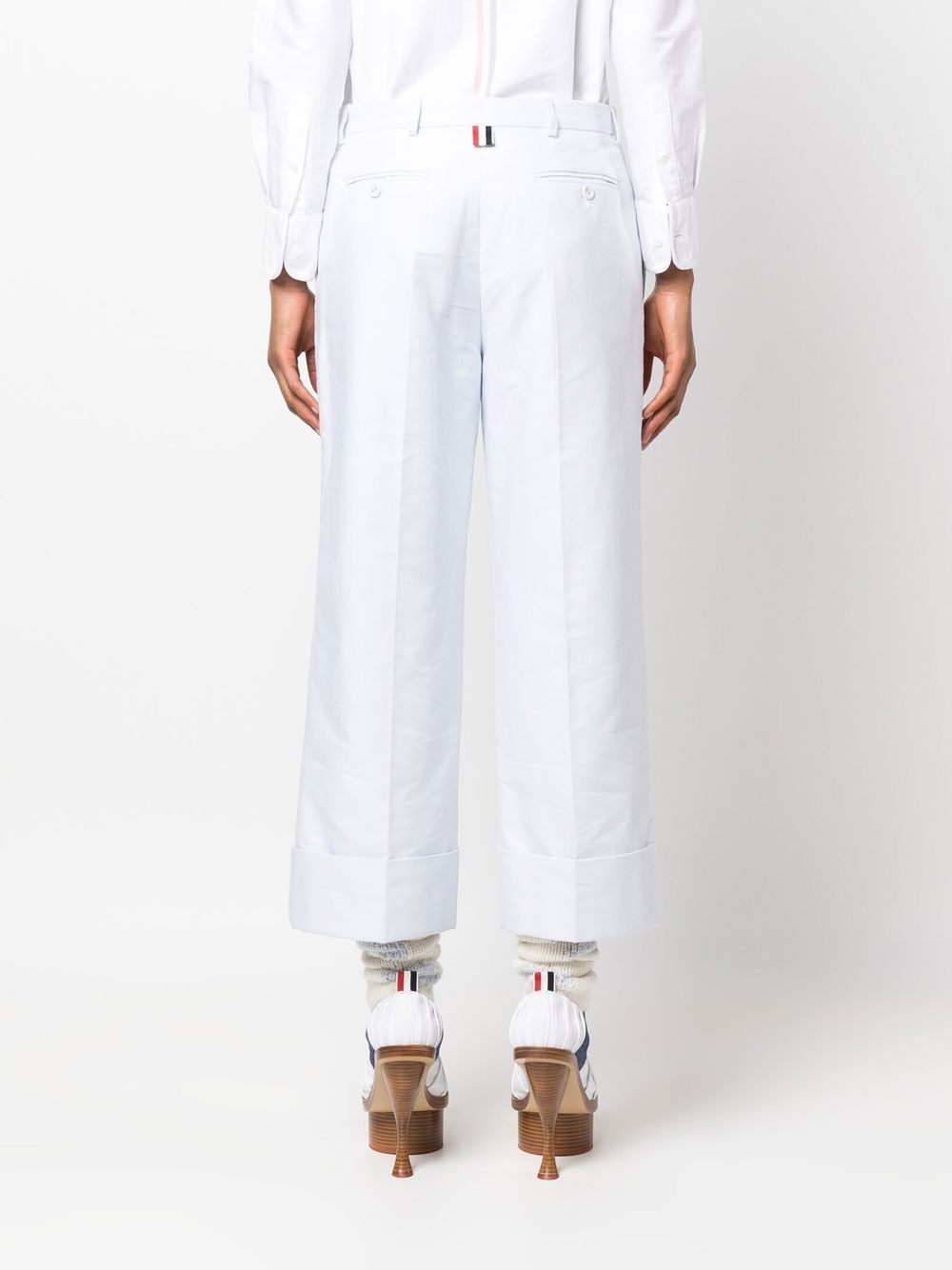 Sack tailored cotton cropped trousers - 4