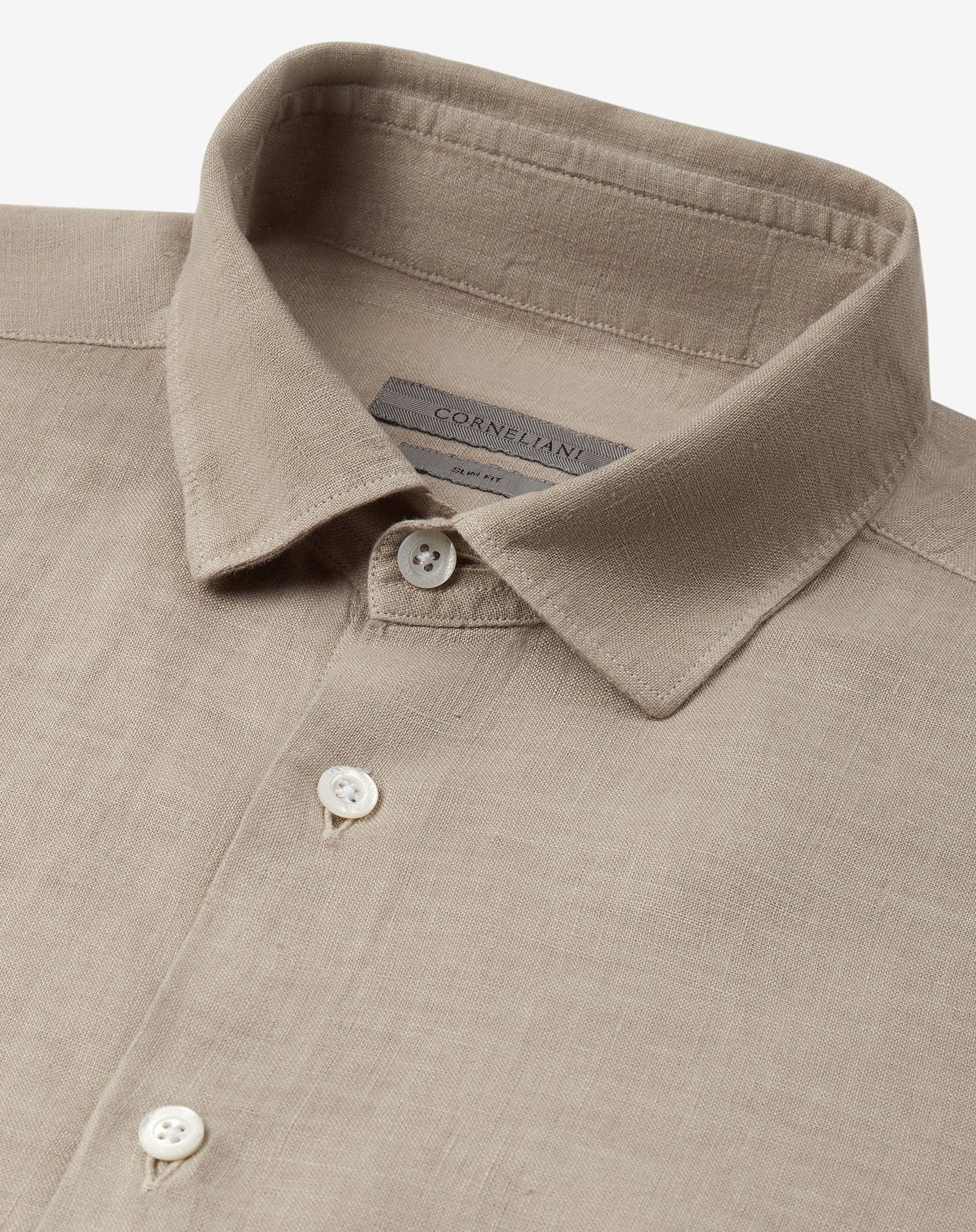 Beige pure linen shirt - 4