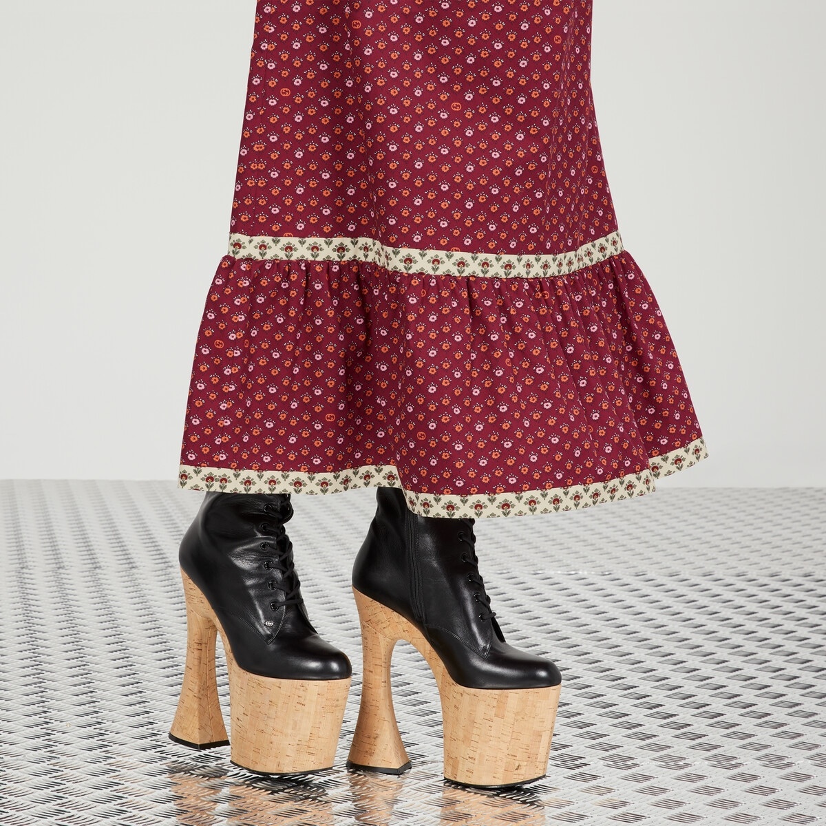 Flower print cotton skirt - 4