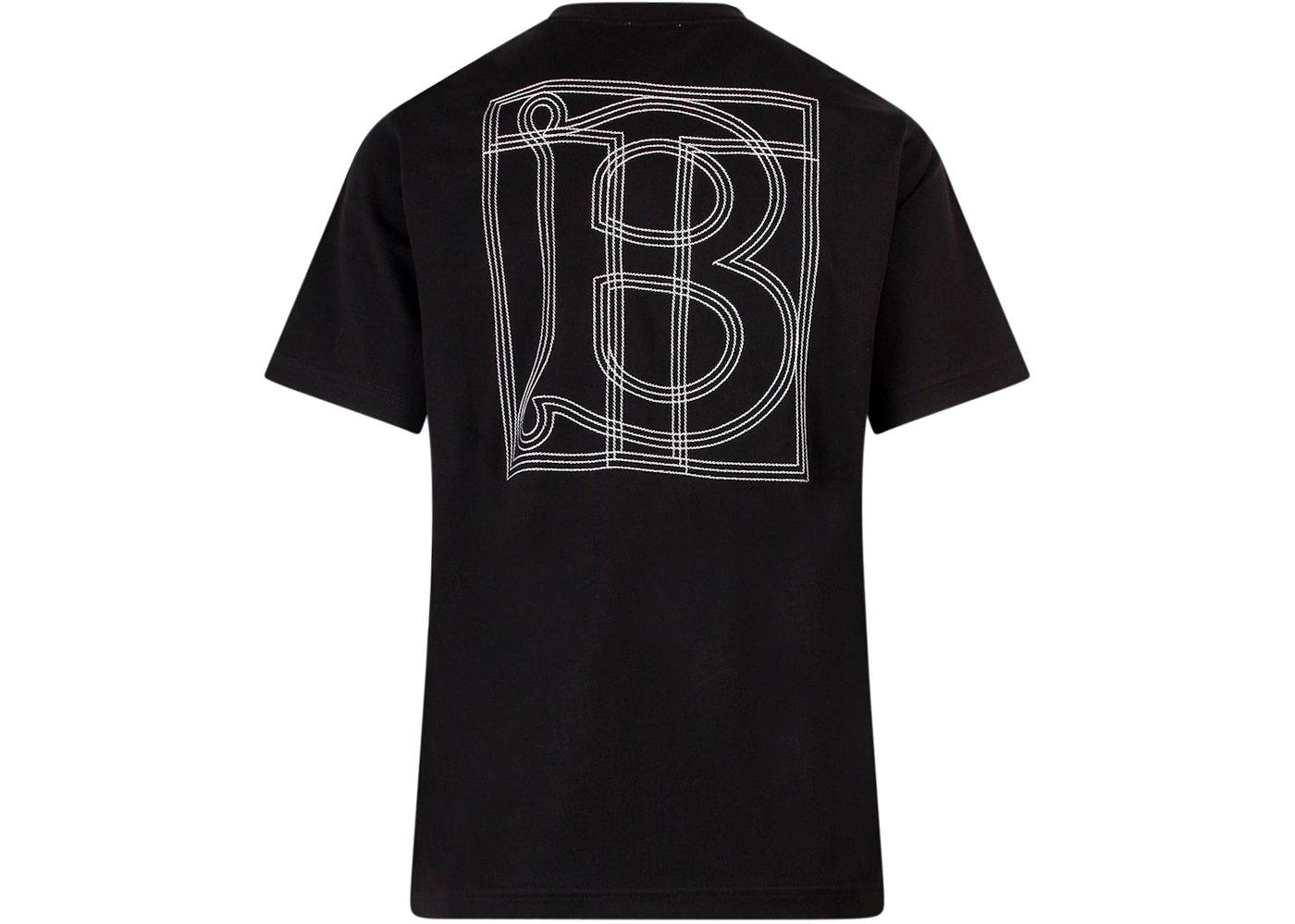 Burberry Women's Back Monogram Cotton T-Shirt Black - 2