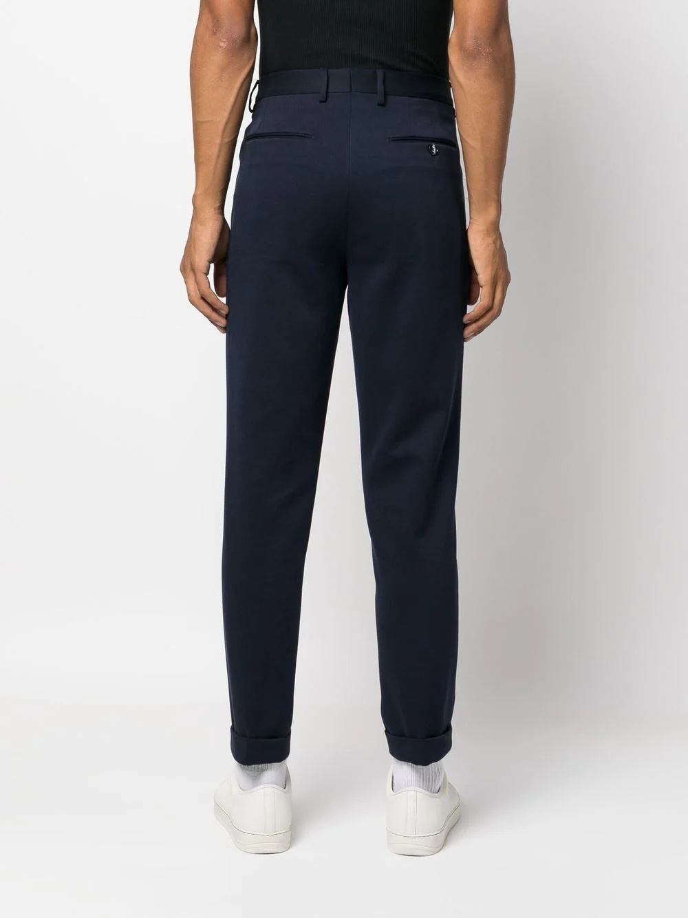 turn-up hem tapered trousers - 4