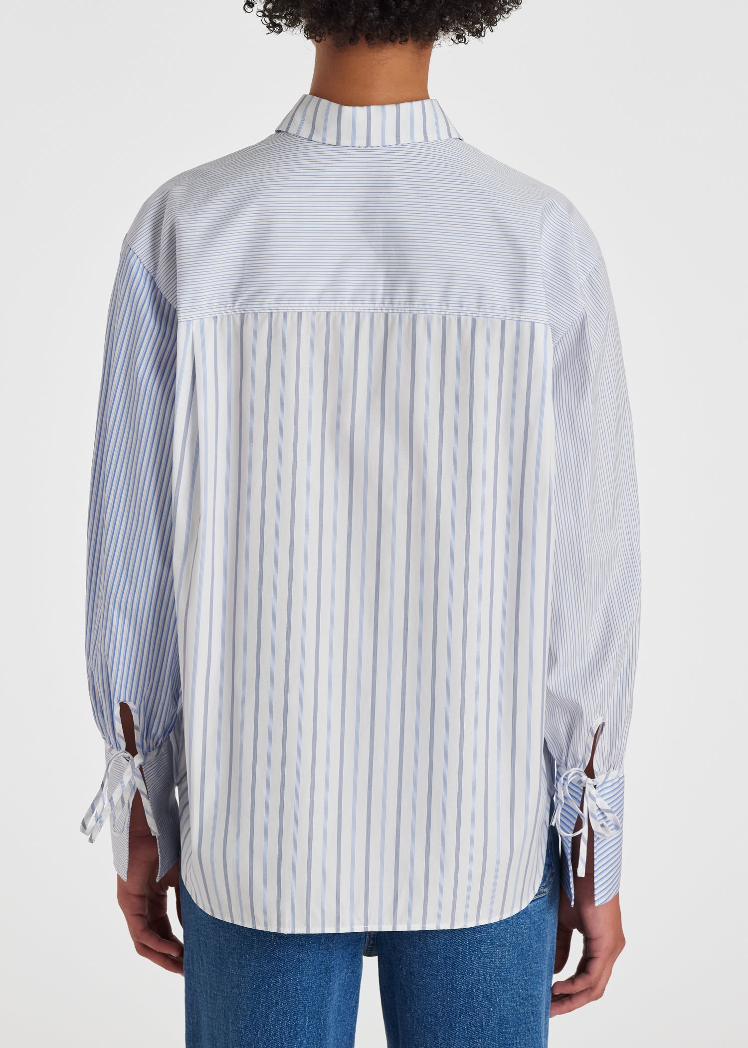 Blue Contrasting Stripes Shirt - 4