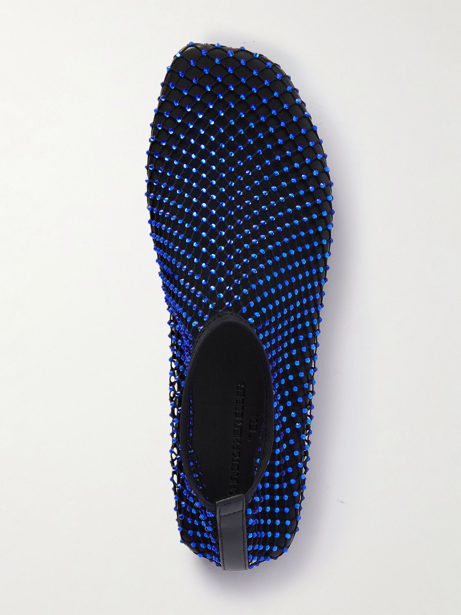 Minette crystal-embellished mesh ballet flats Blue - 5