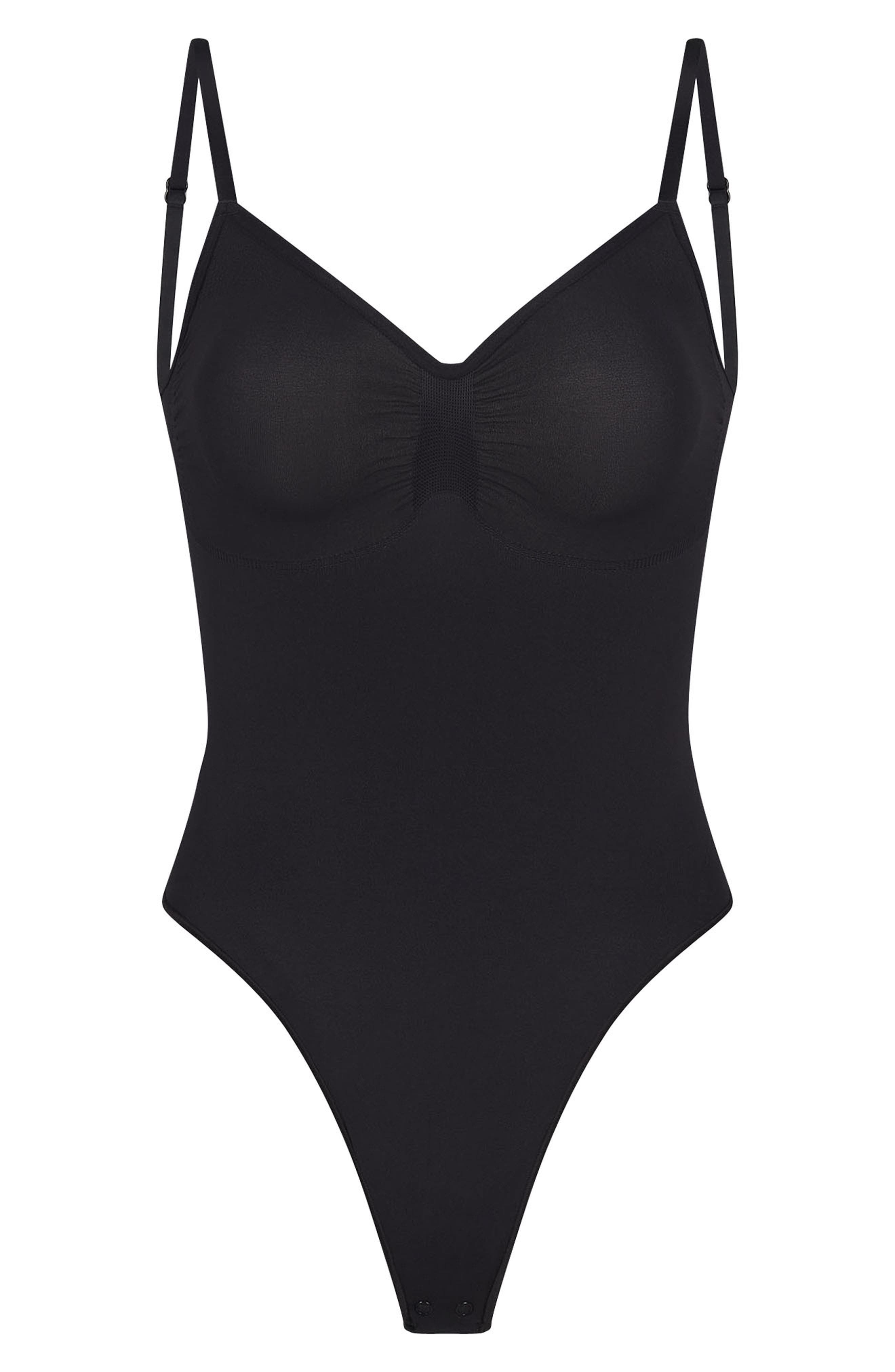 SKIMS Seamless Sculpt Low Back Thong Bodysuit in Onyx at Nordstrom - 4