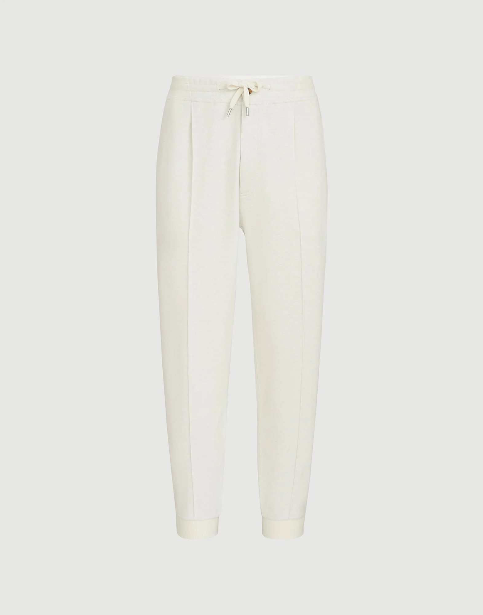 Cashmere and cotton French terry double cloth trousers with Crête detail and elasticated zipper cuff - 1