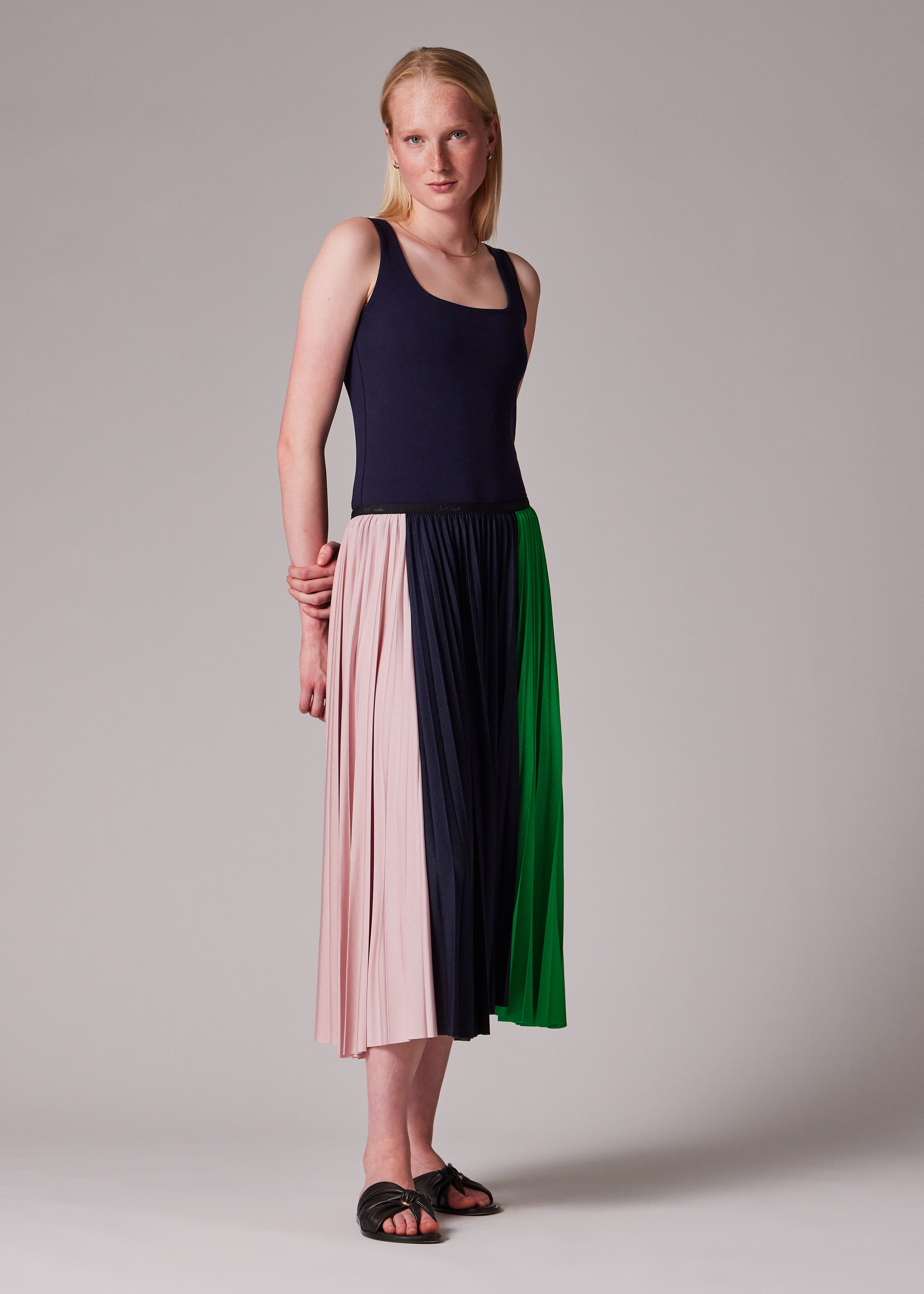 Women's Pleated 'Block Stripe' Skirt - 3