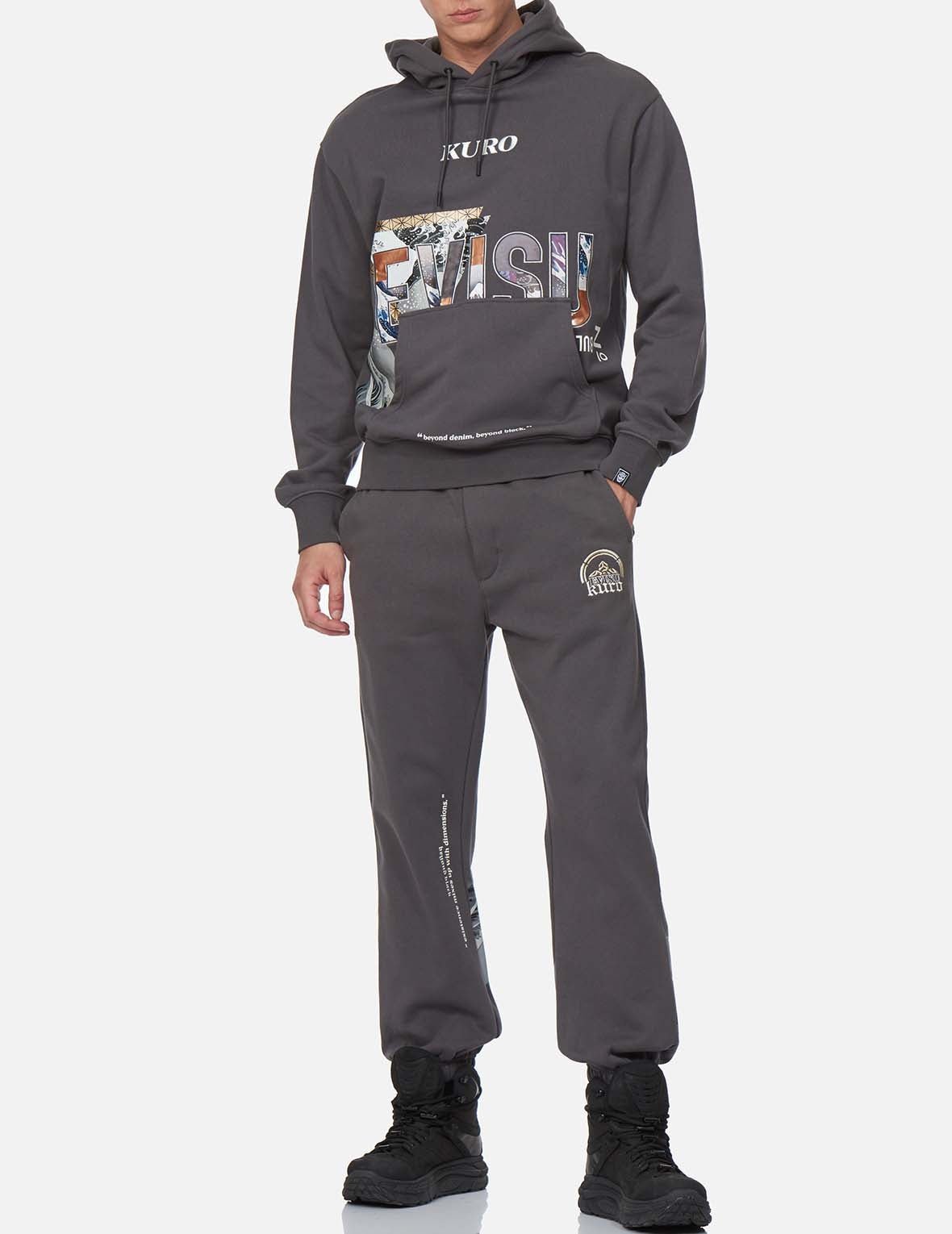 Ukiyo-E and Sashiko Geometric Print Sweatpants - 6