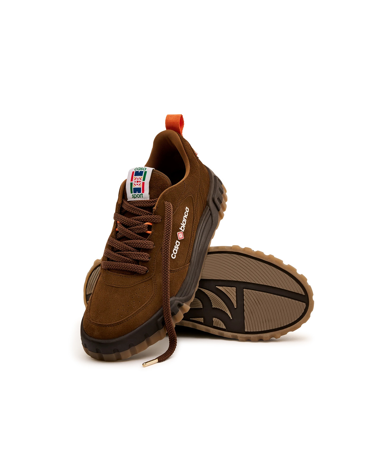 Women's Brown Suede Court Sneaker | Casablanca Paris - 5