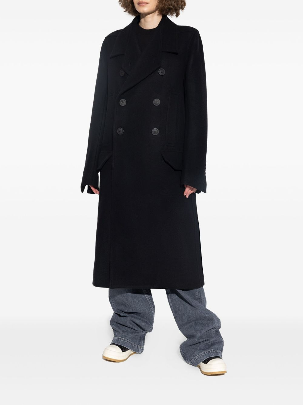 double-breasted wool coat - 5