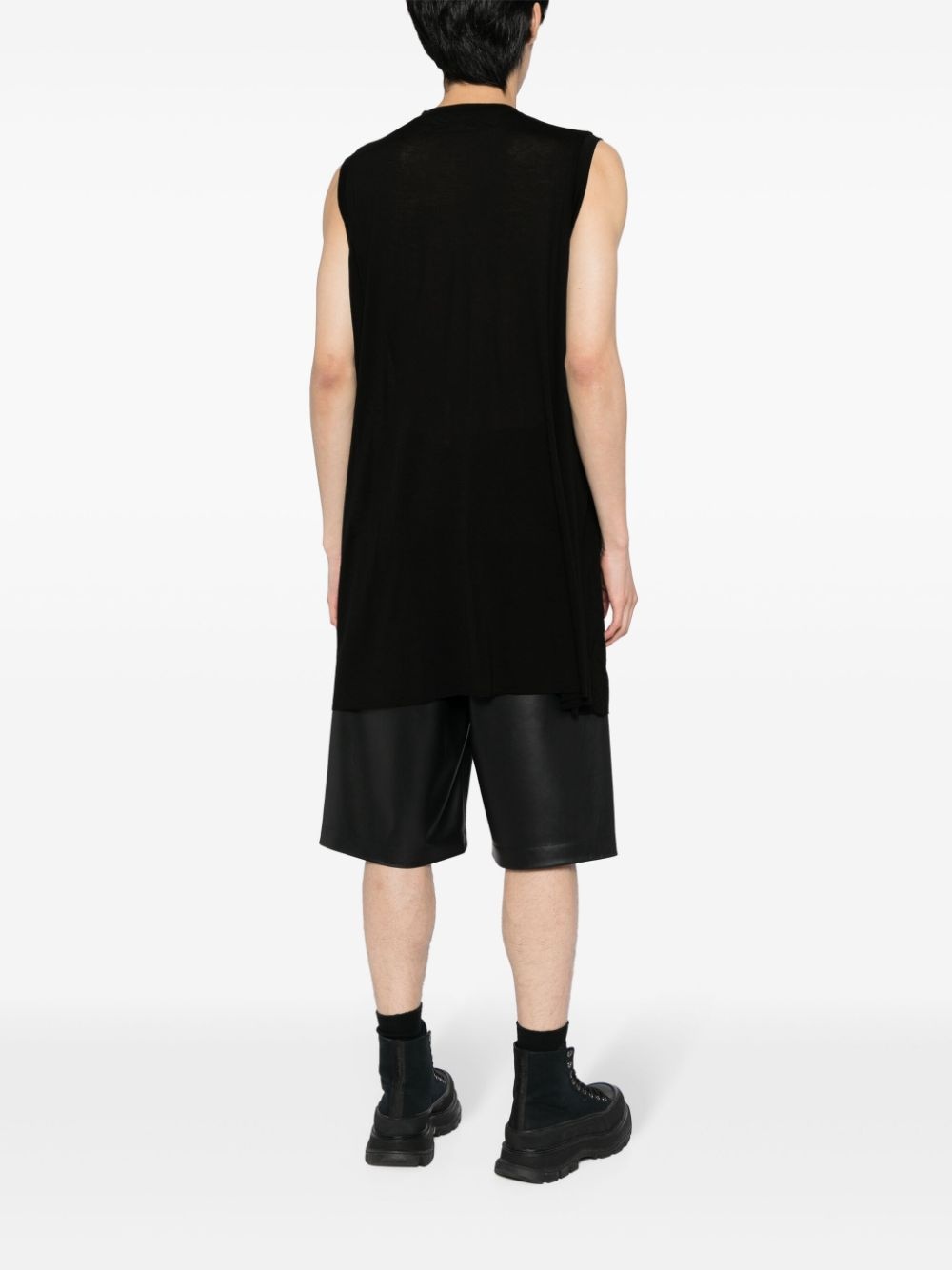 sleeveless long-length T-shirt - 4