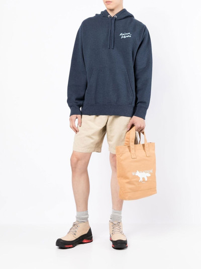 Maison Kitsuné logo-print pullover hoodie outlook