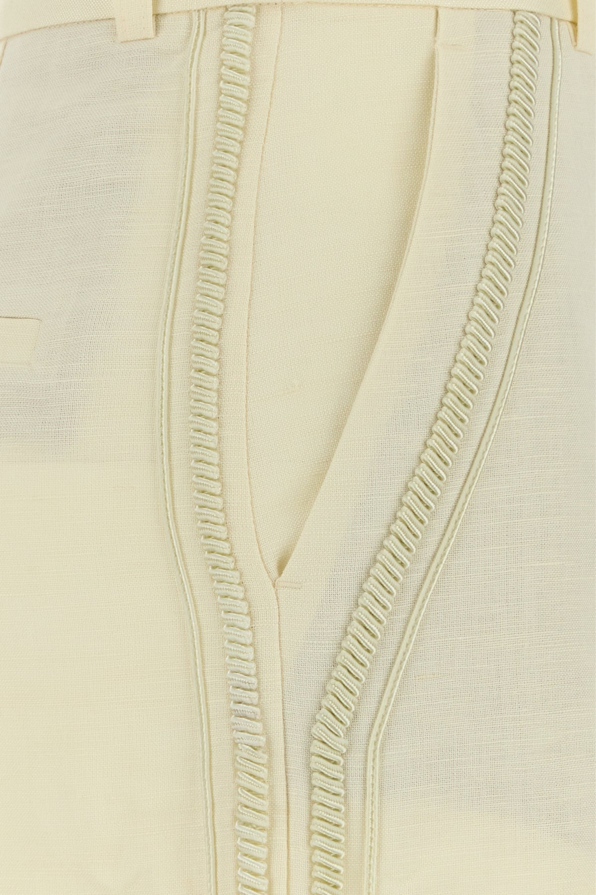 Cream linen blend Fortuna wide-leg pant - 3