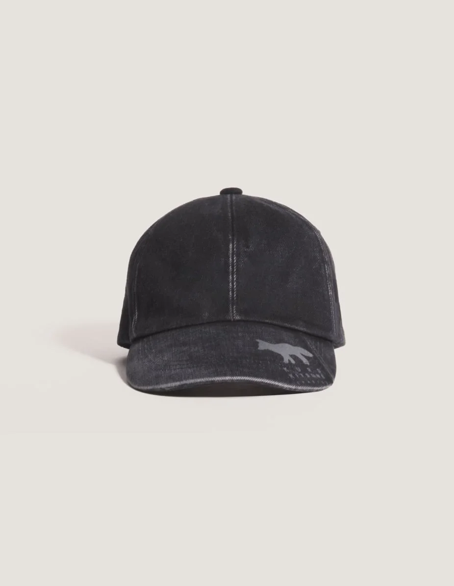 MAISON KITSUNE X KURO BLACK DENIM CAP - 1