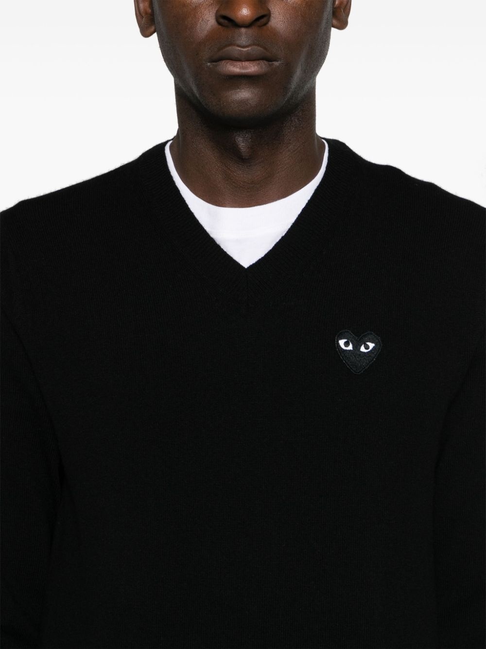 heart-patch wool jumper - 5