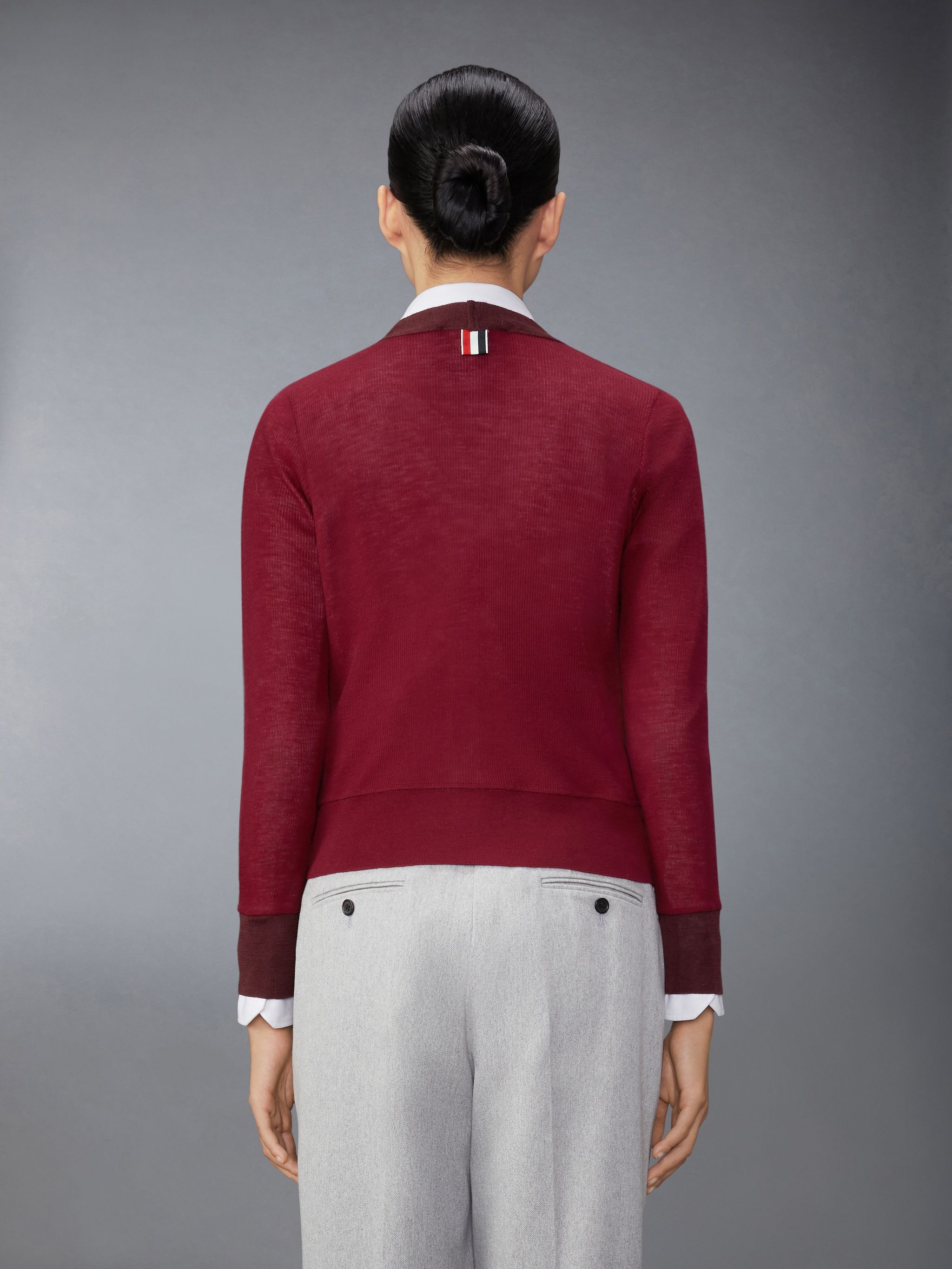Wool Contrast Trim Cardigan - 2