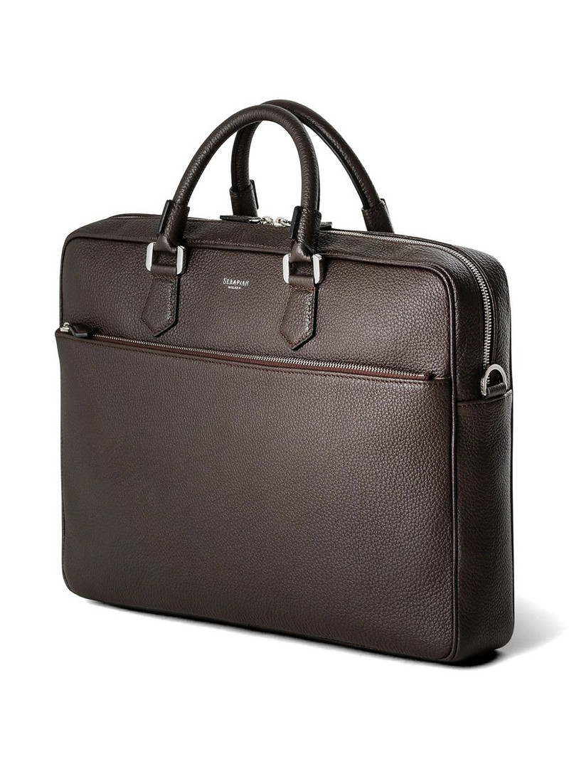 Slim grainy leather briefcase 3