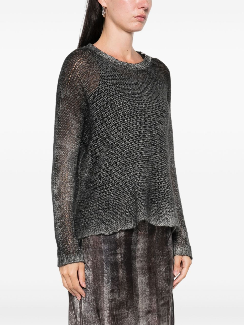 open-knit long-sleeve sweater - 3