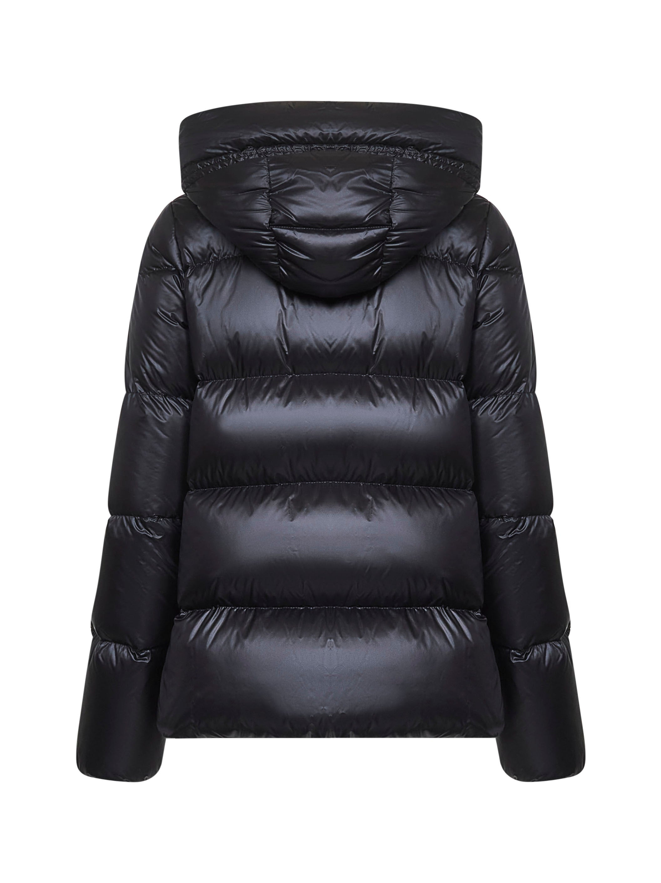 Moncler Women Black Serittes Short Hooded Down Jacket - 2