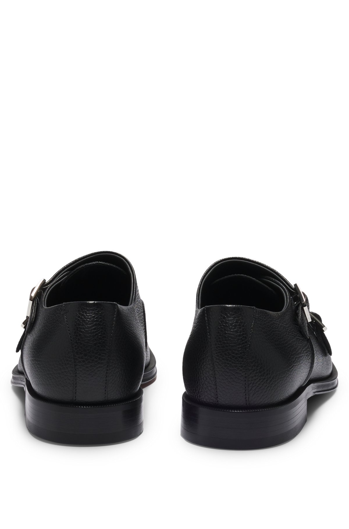 ITALIAN-MADE DOUBLE-STRAP MONK SHOES IN GRAINED LEATHER - 5