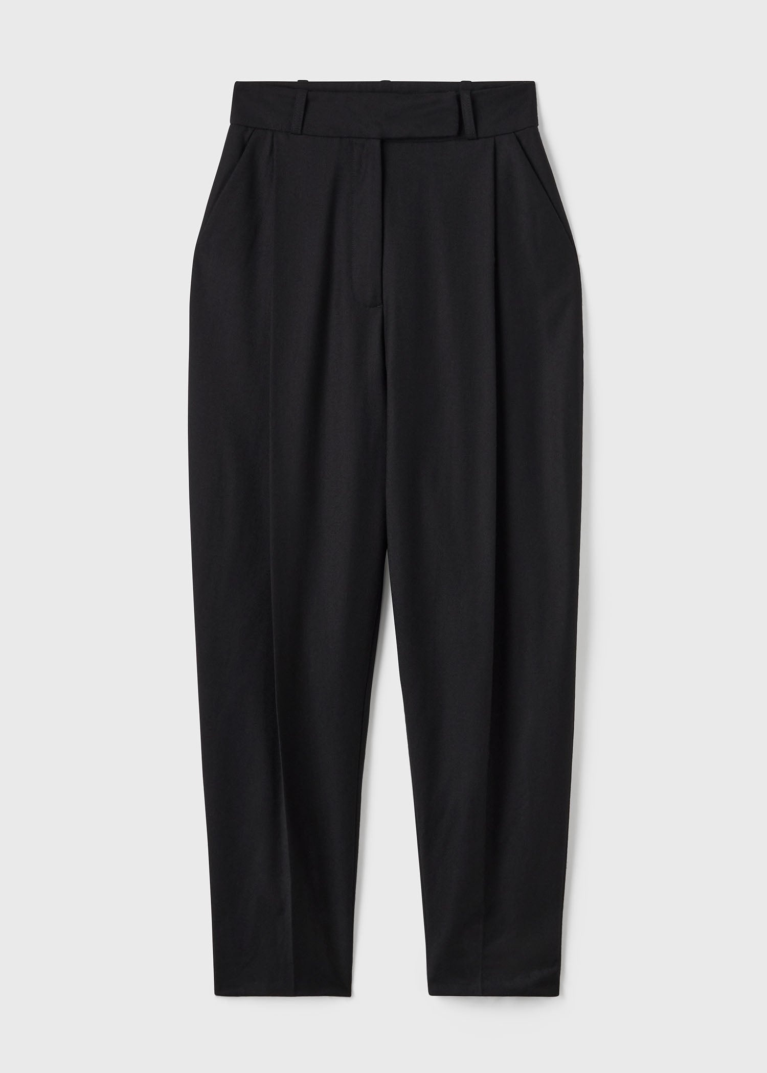 Deep pleat wool trousers black - 1