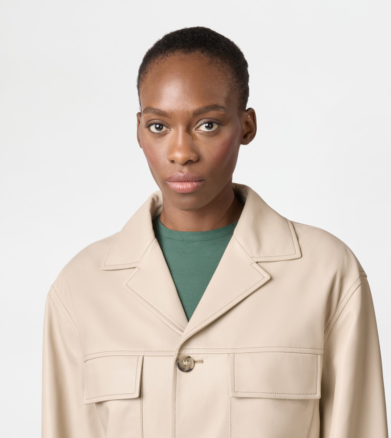 SAFARI JACKET IN LEATHER - OFF WHITE 6