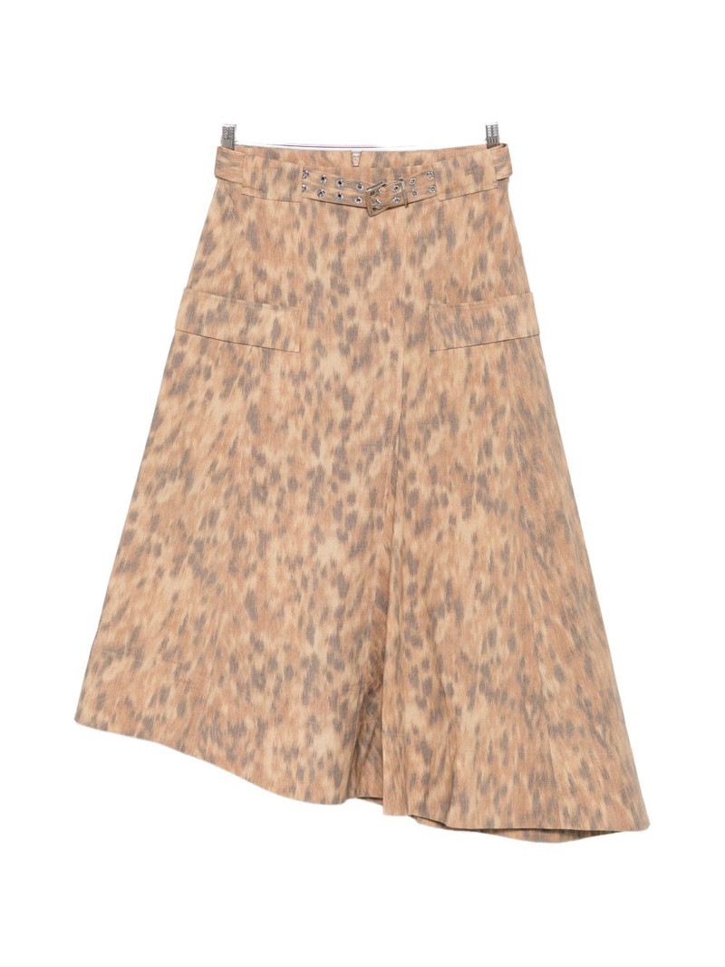 leopard-print belted skirt 1