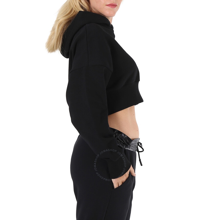 Stella Mccartney Ladies Black Tiger-Print Cropped Hoodie - 2