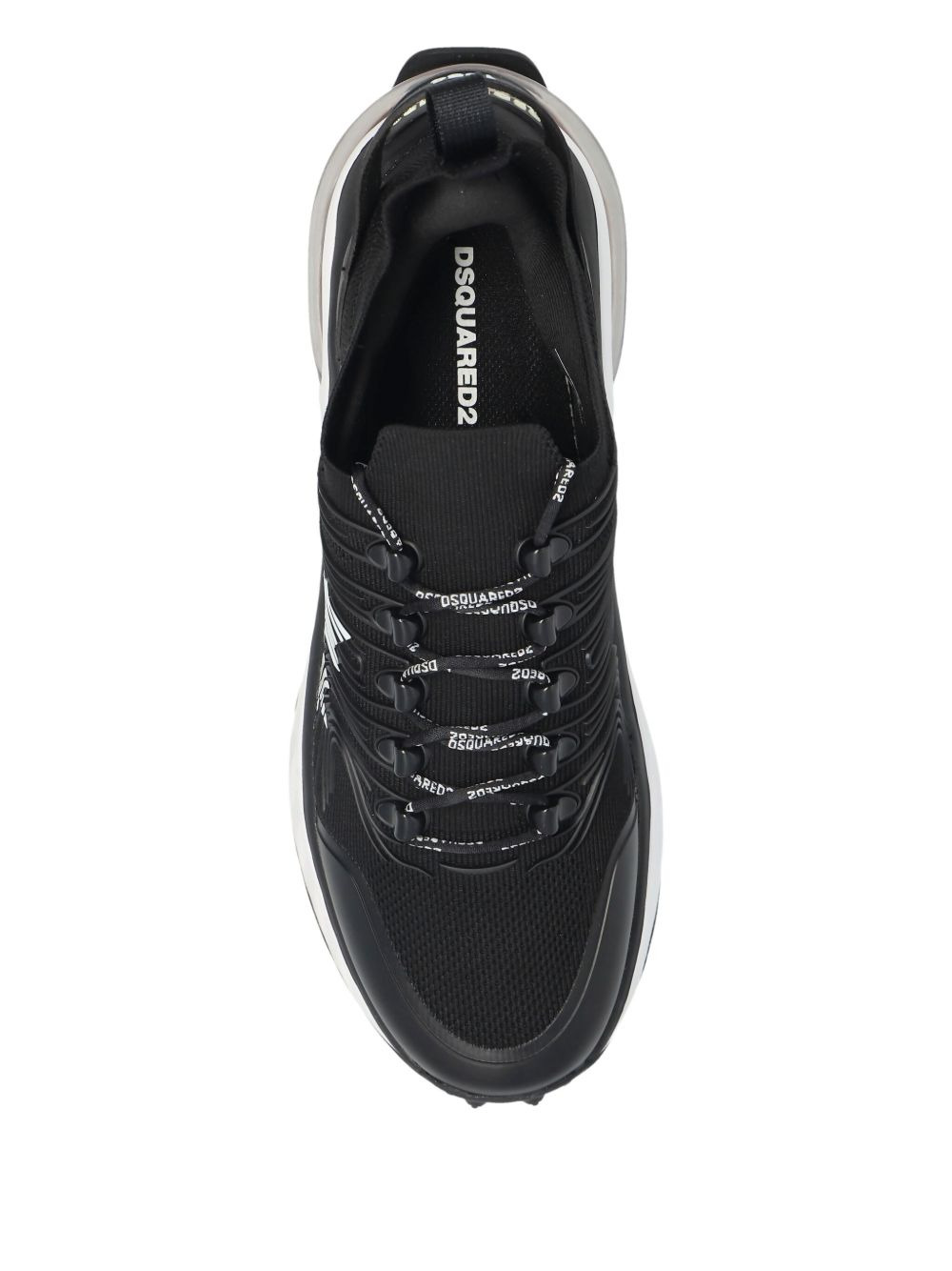 wave-pattern lace-up low-top sneakers - 3
