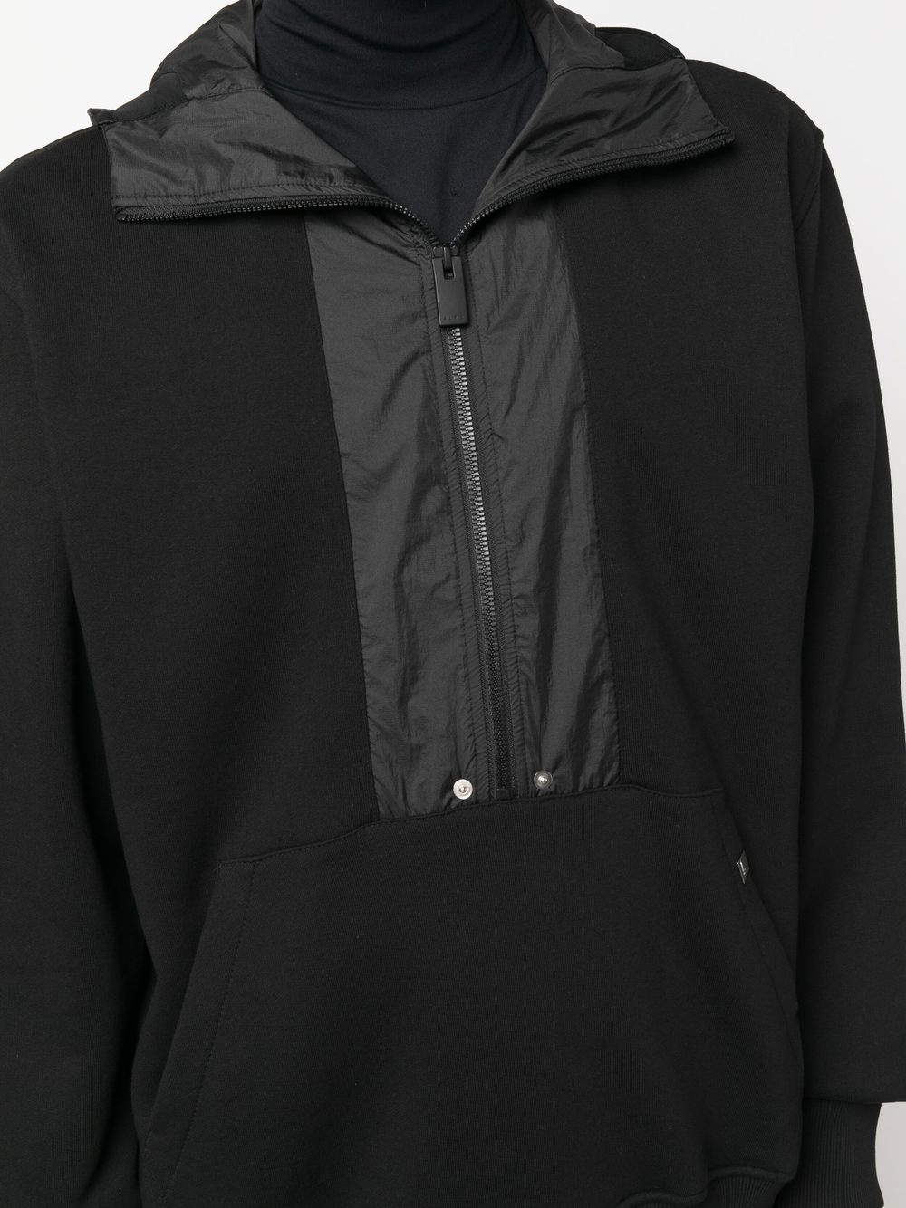 panelled long-sleeve hoodie - 5