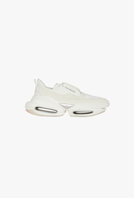 White leather, neoprene and suede B-Bold low-top sneakers - 1