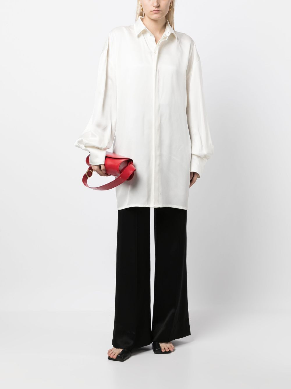 satin long shirt - 2