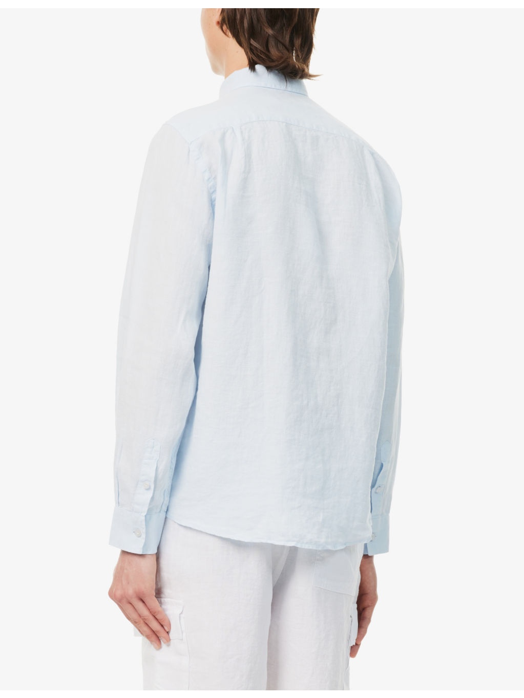 Caroubis brand-embroidered linen shirt - 4