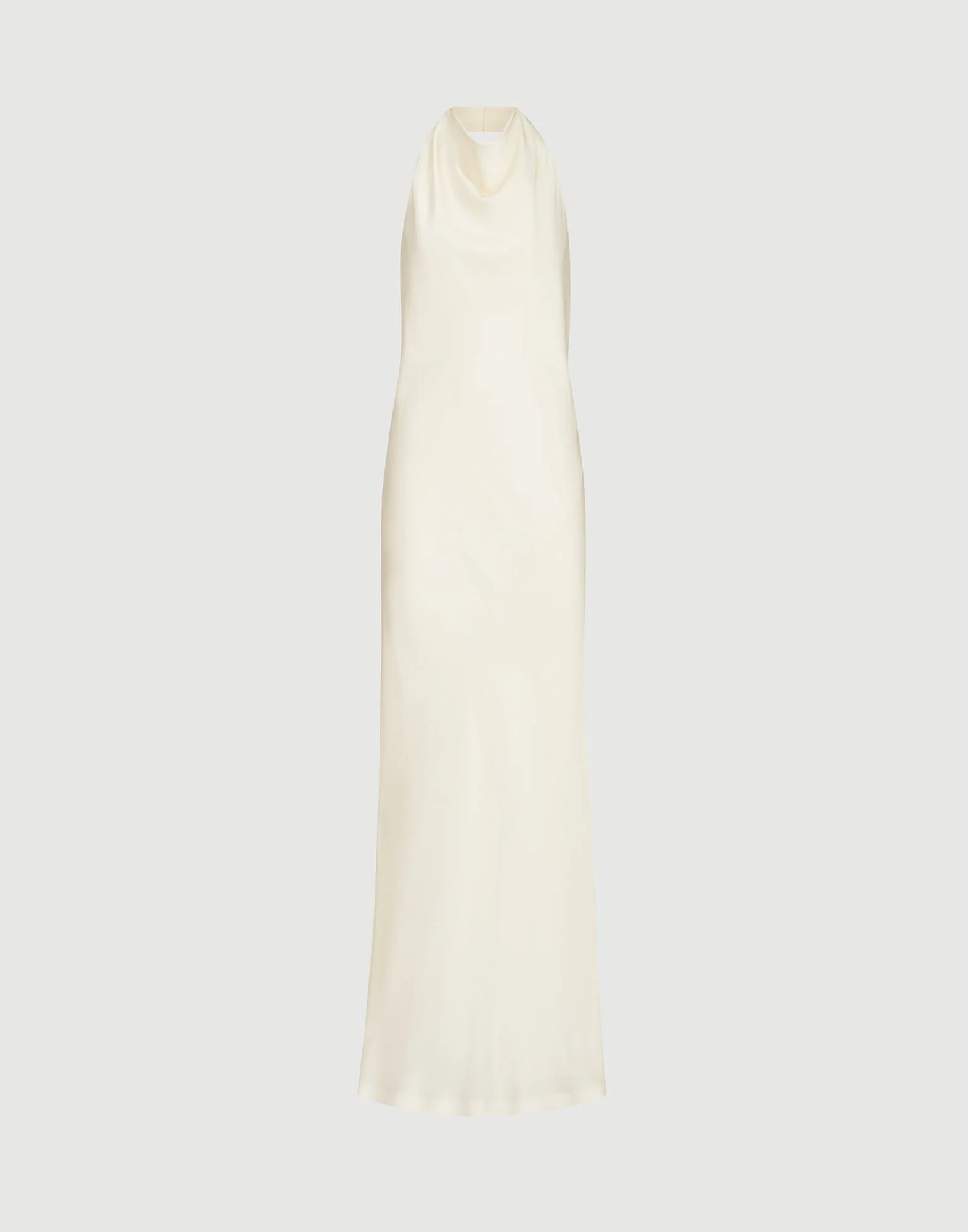 Silk satin halterneck dress - 1