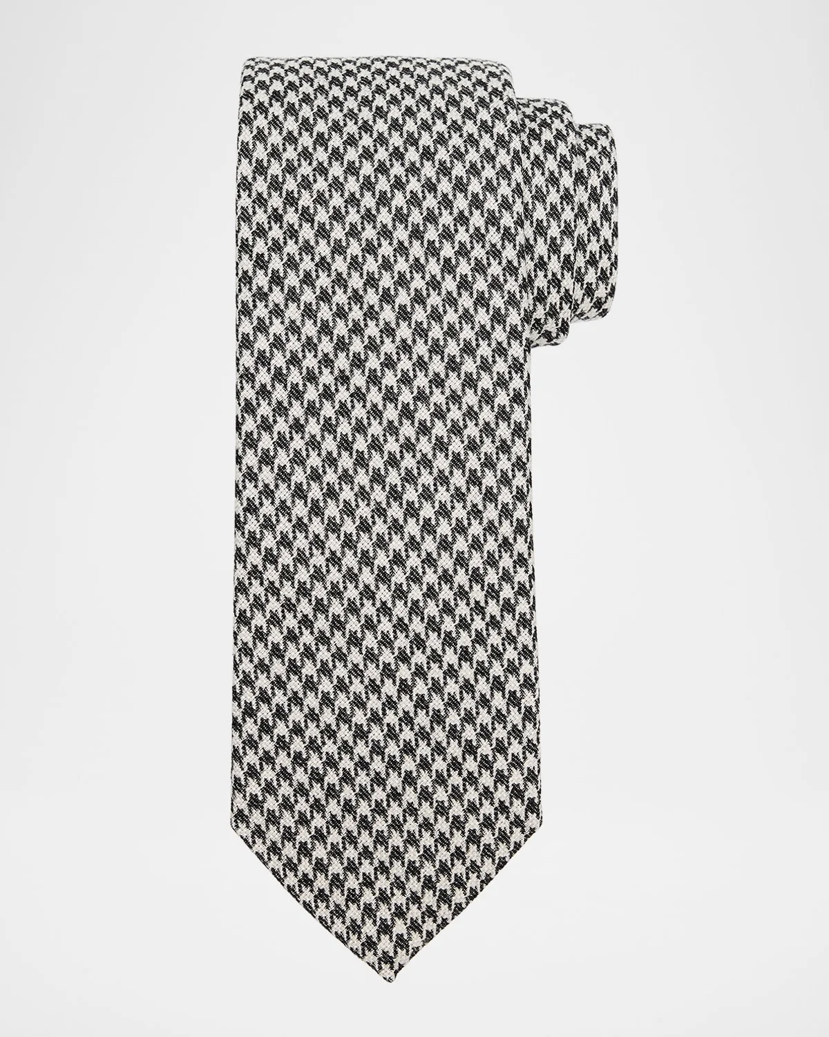 Men's Houndstooth Wool and Silk Tie - 1