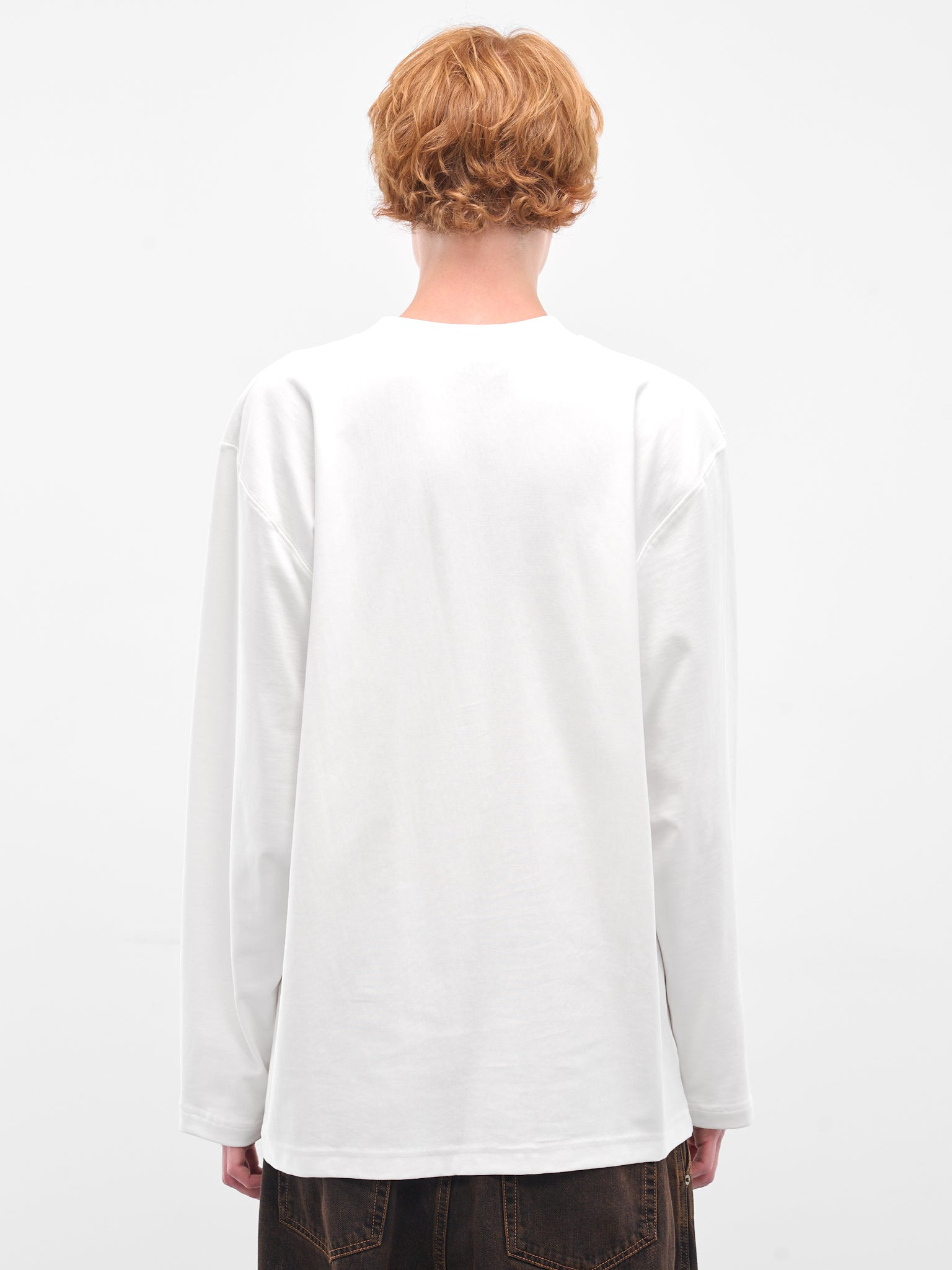 White Oversized Embroidered Long Sleeve - 3
