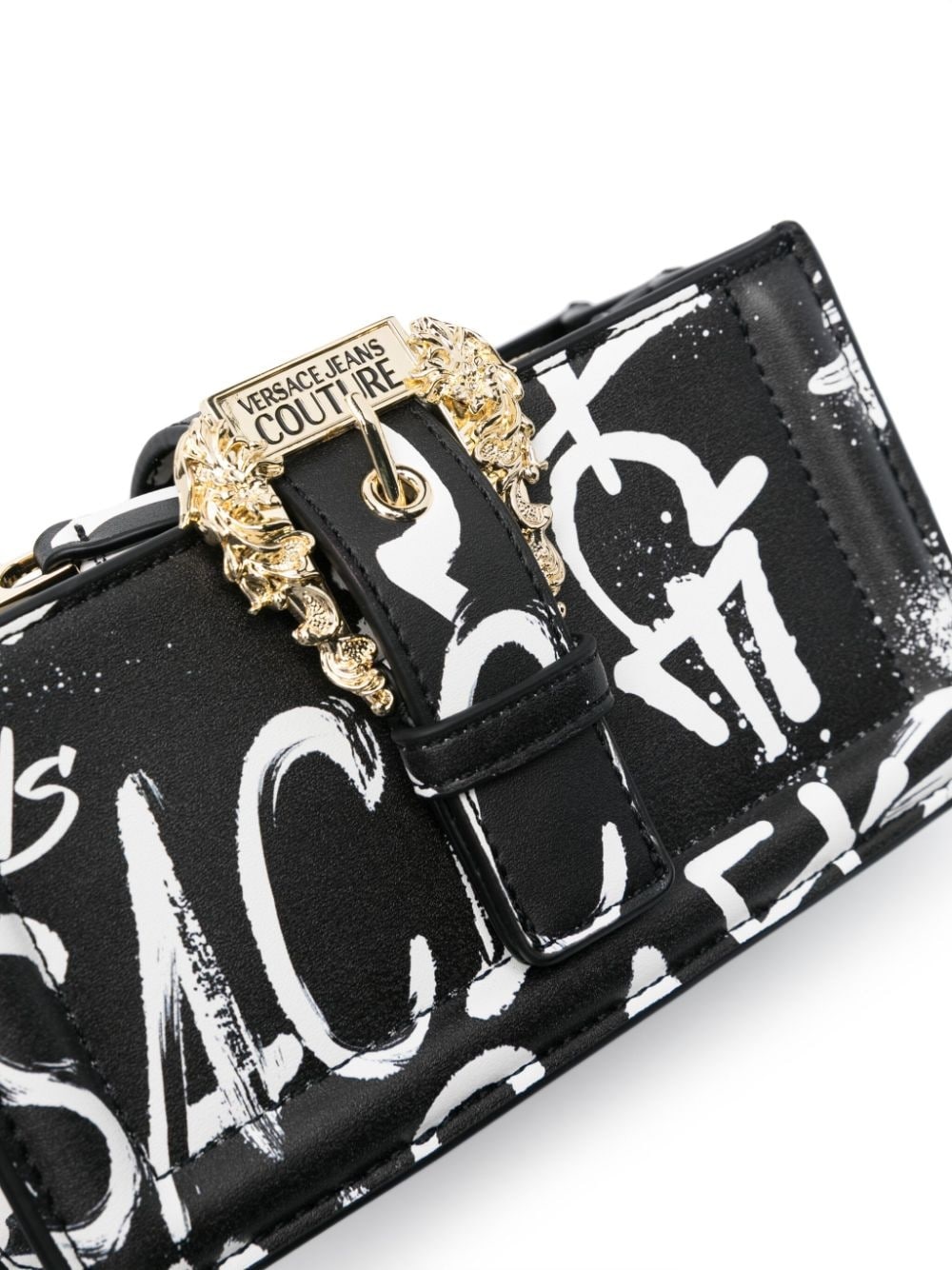 Baroque buckle faux-leather crossbody bag - 4